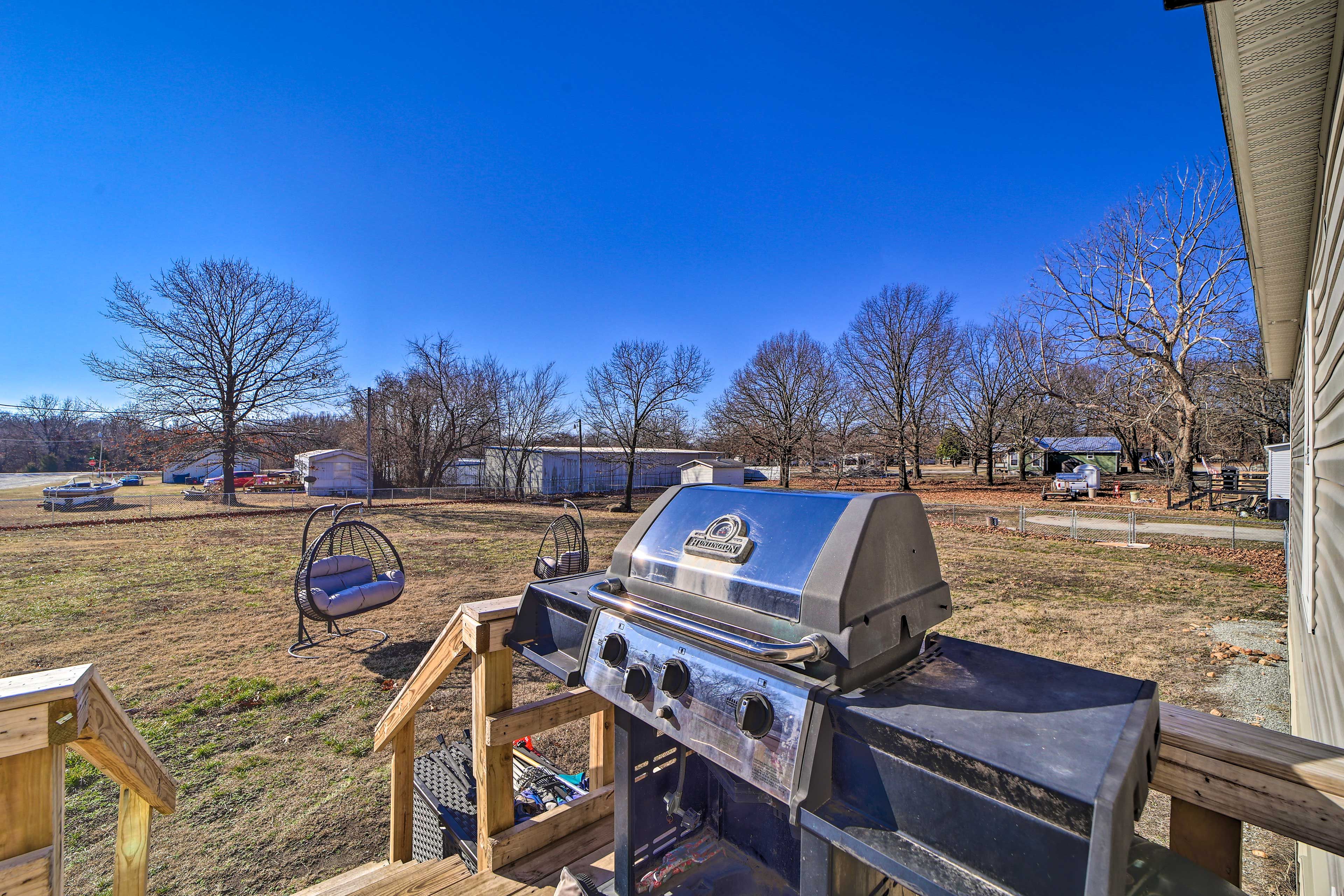 Spacious Yard | Gas Grill | Outdoor Seating Areas