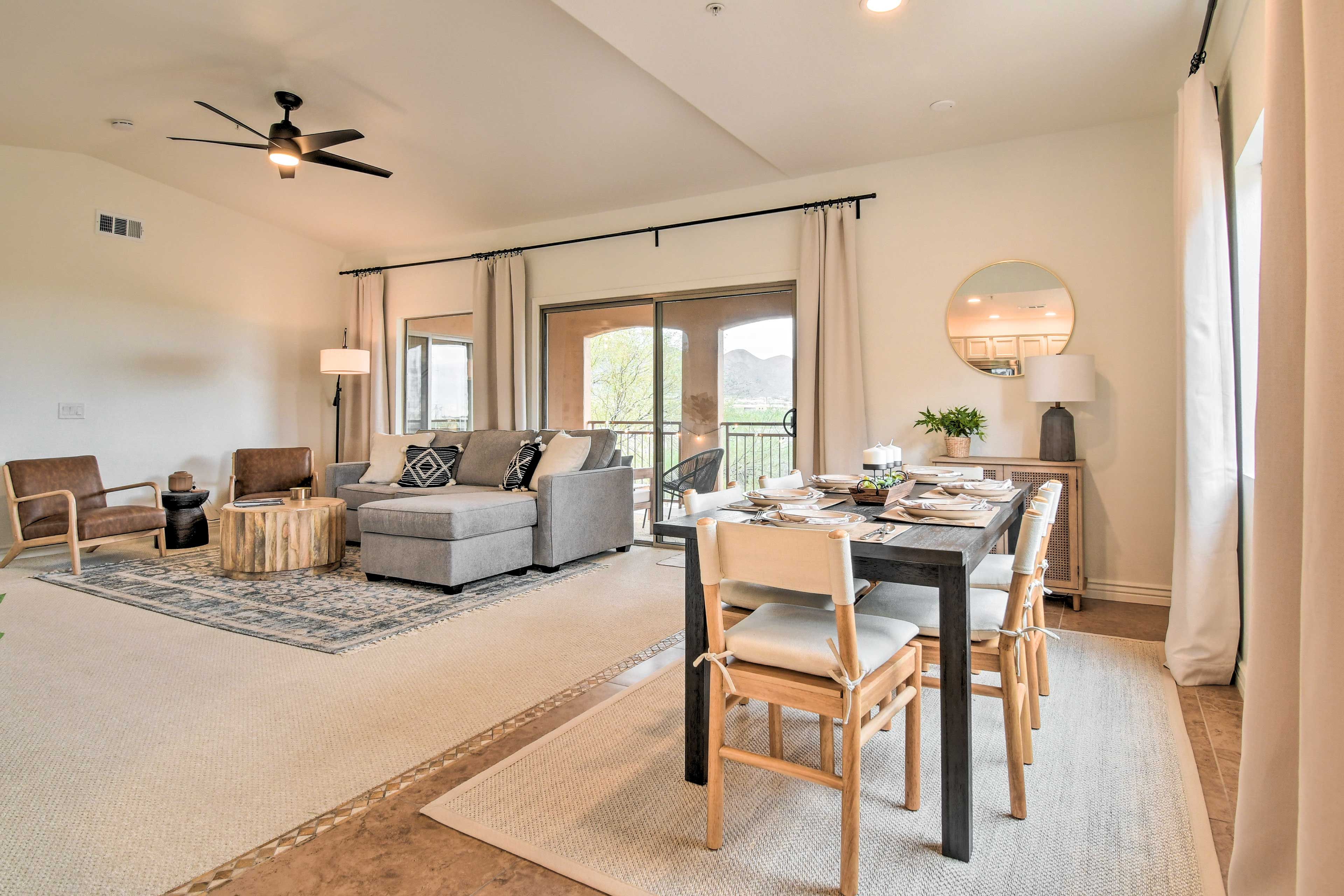 Dining Area | Fully Equipped Kitchen | Dedicated Workspace | In-Unit Laundry