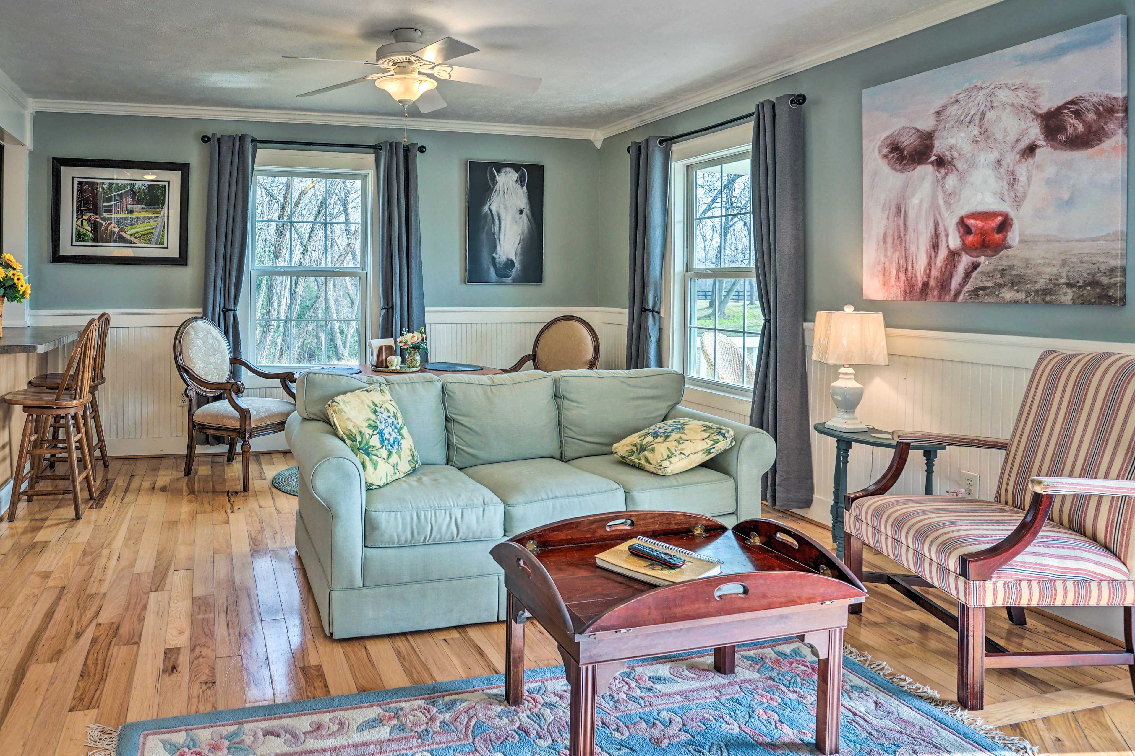 Living Room | Flat-Screen TV | DVD Player | Full Sleeper Sofa