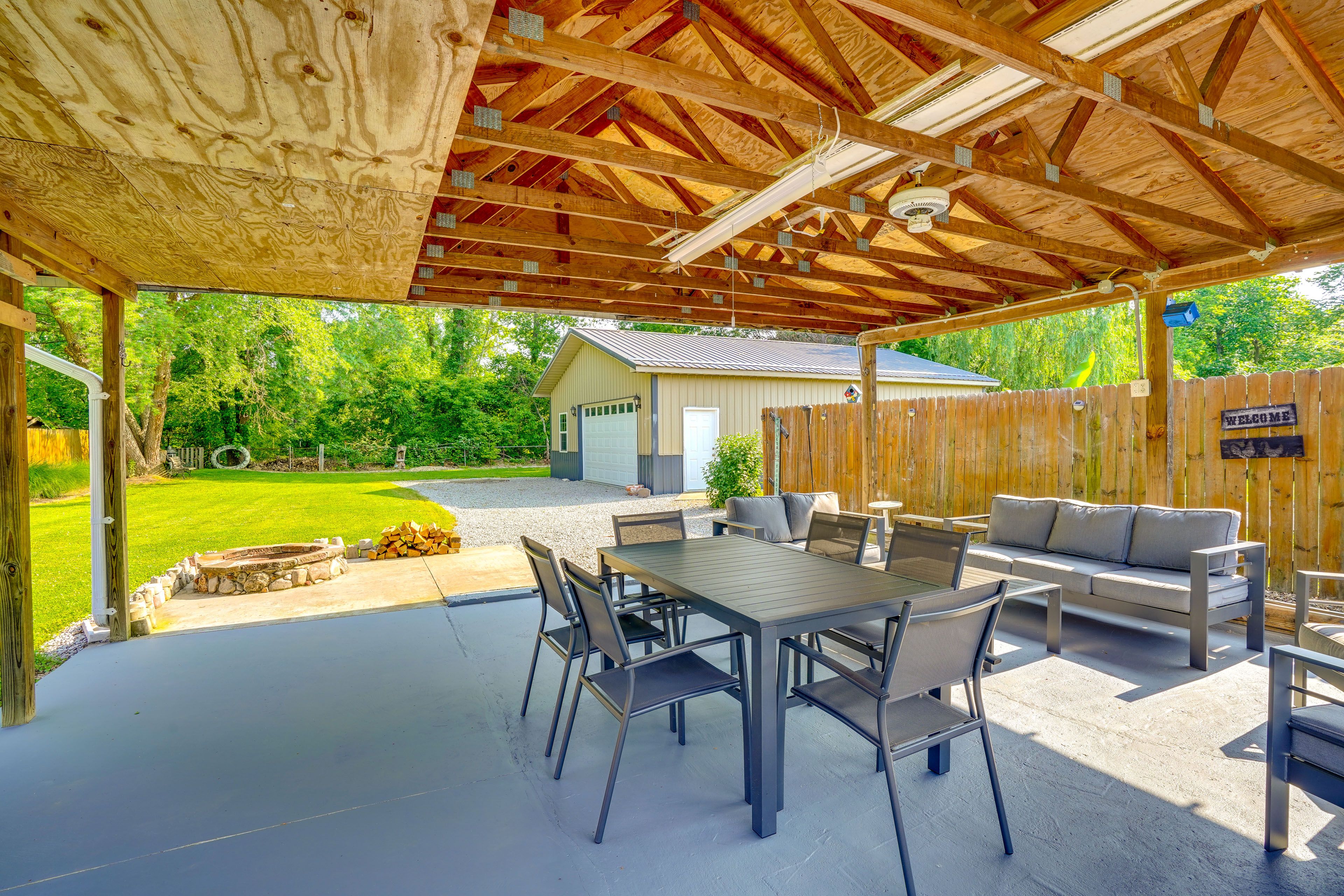 Patio | Outdoor Dining Area | Private Yard | Fire Pit (Wood Provided)