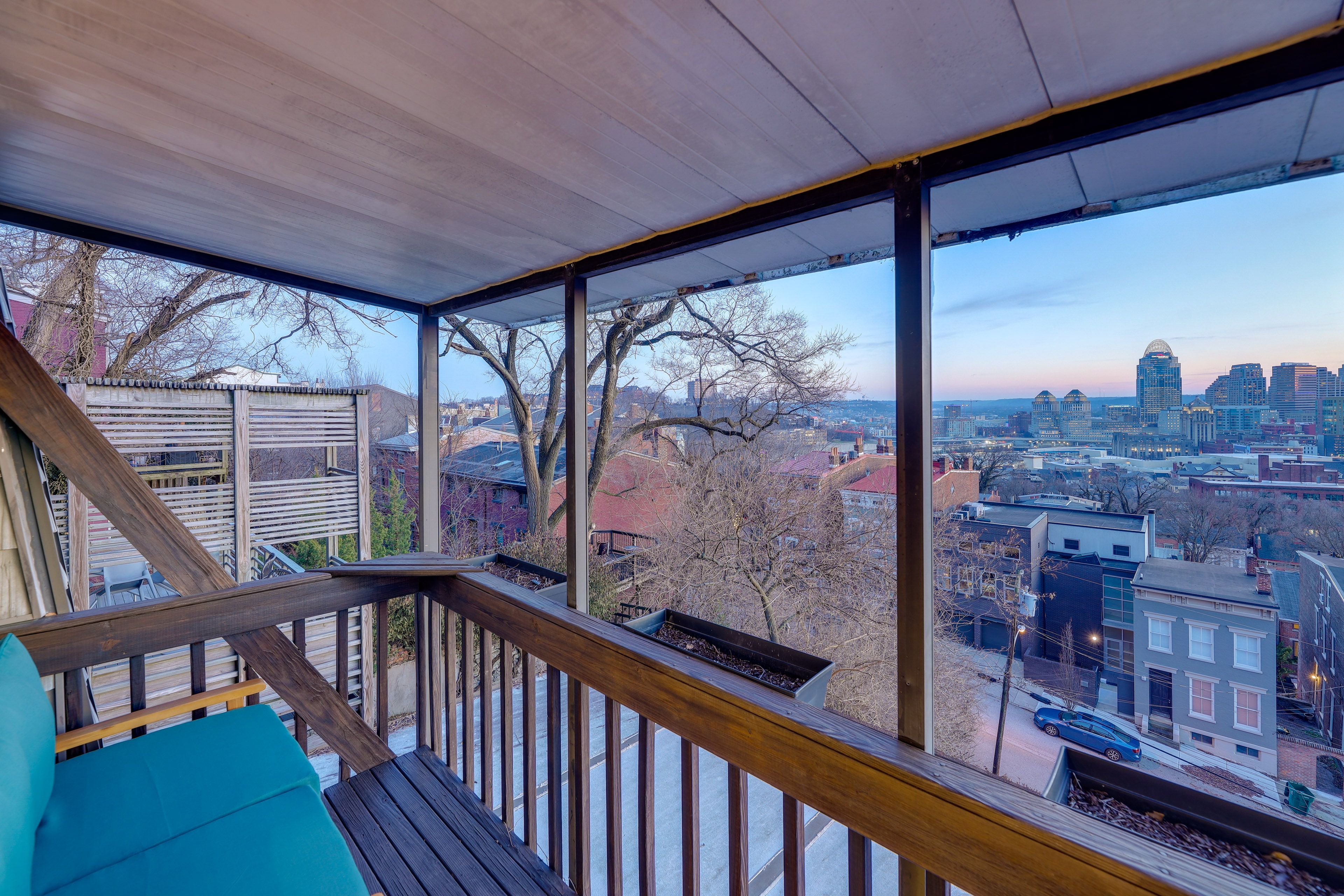 Private Balcony | Outdoor Seating | Cincinnati Views