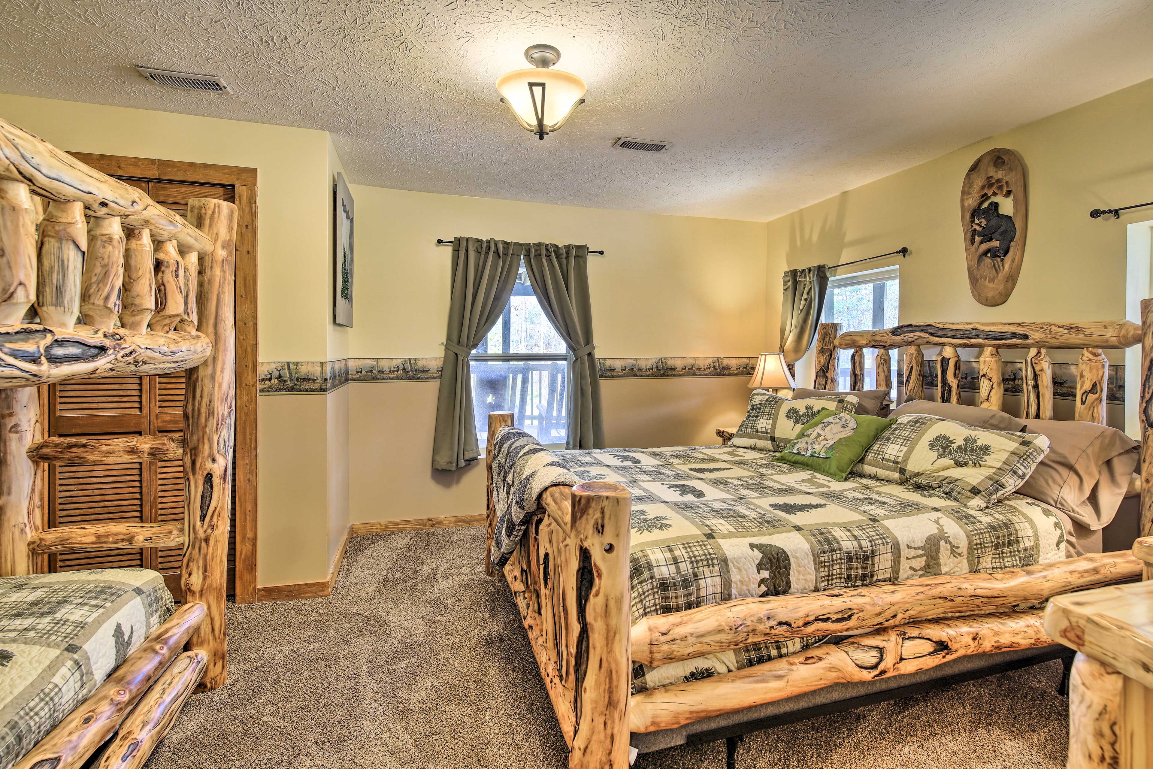 Bedroom 4 | Lower Level | Queen Bed | Twin Bunk Bed
