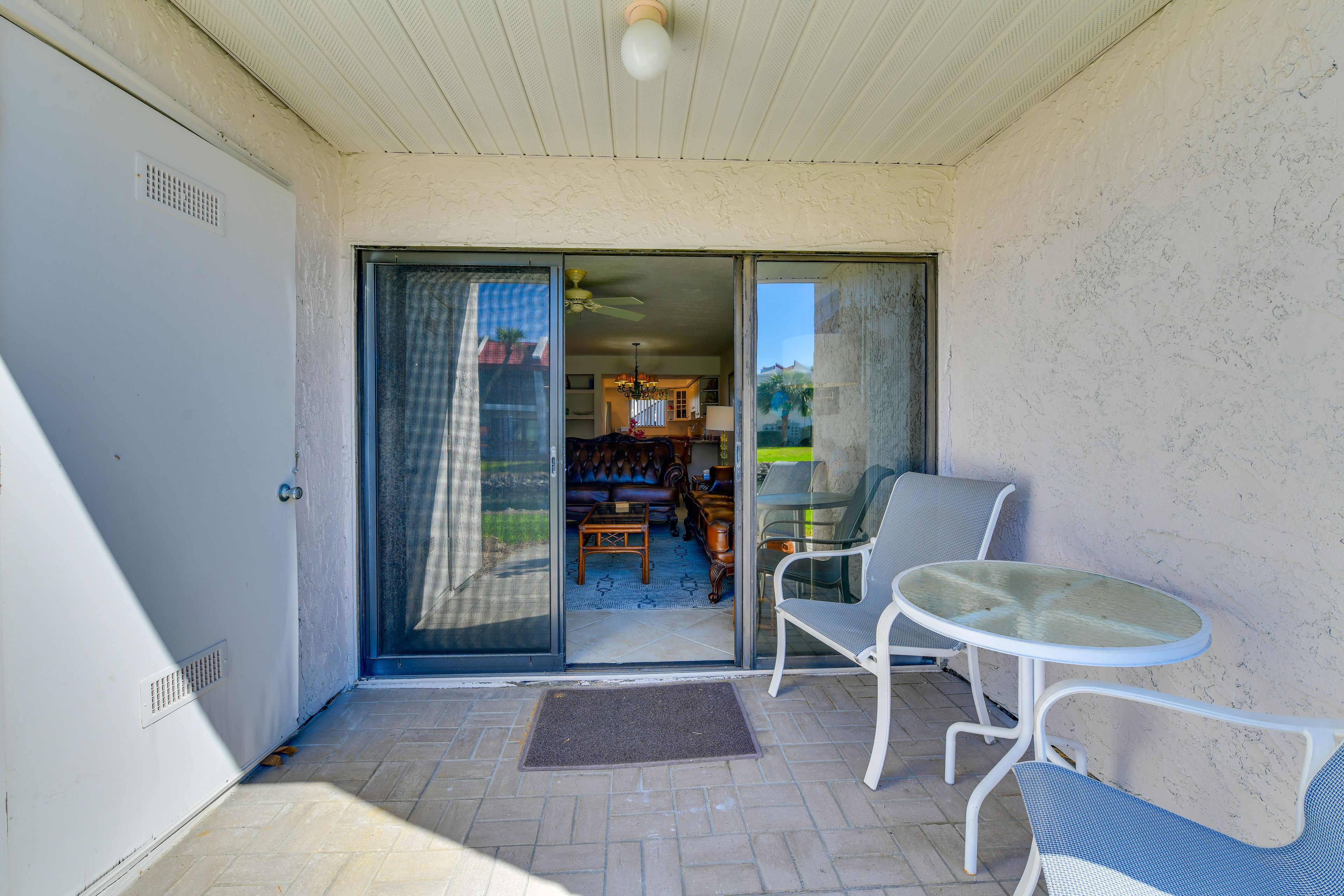 Private Patio | Beach Towels & Chairs