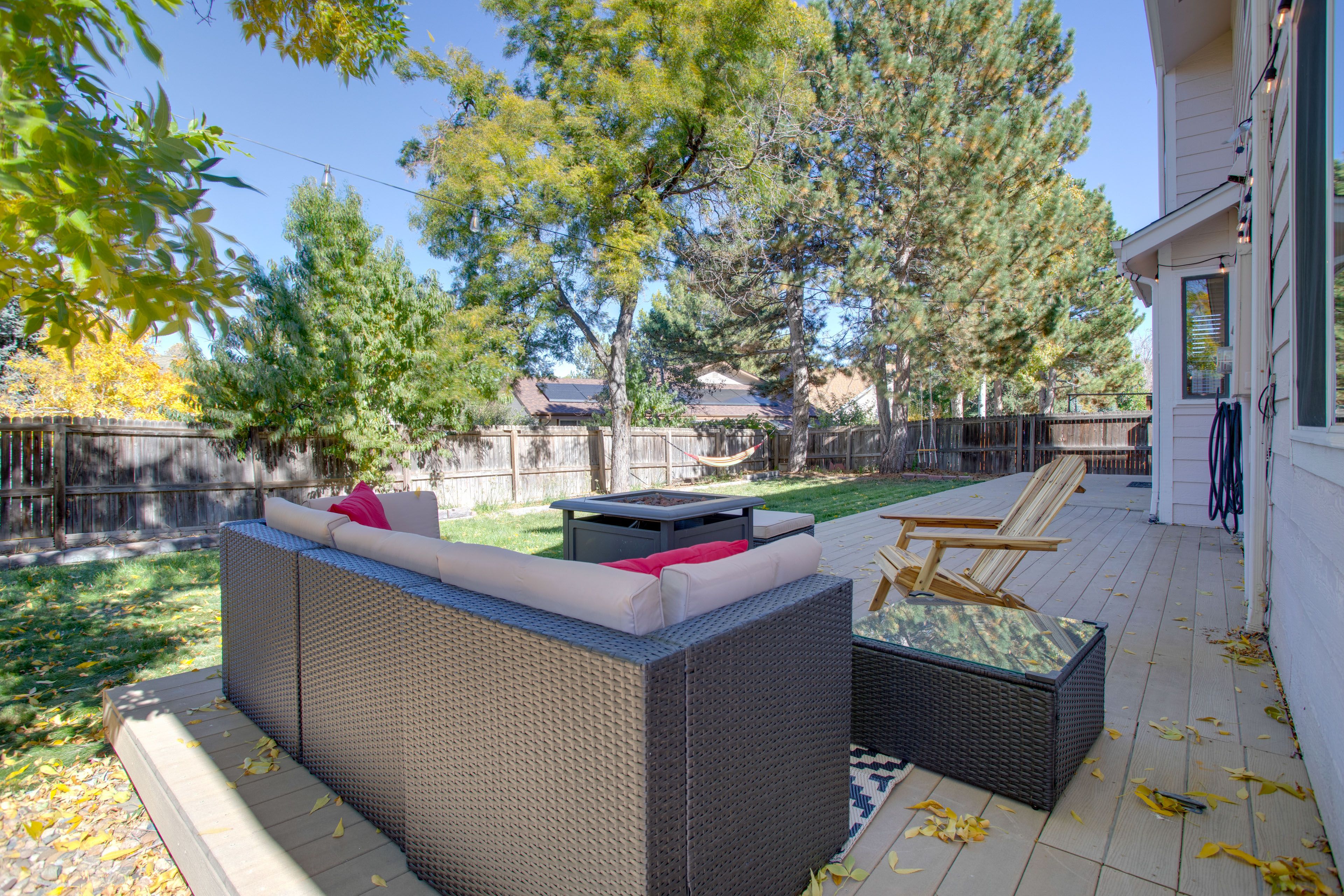 Fenced Backyard | Furnished Deck