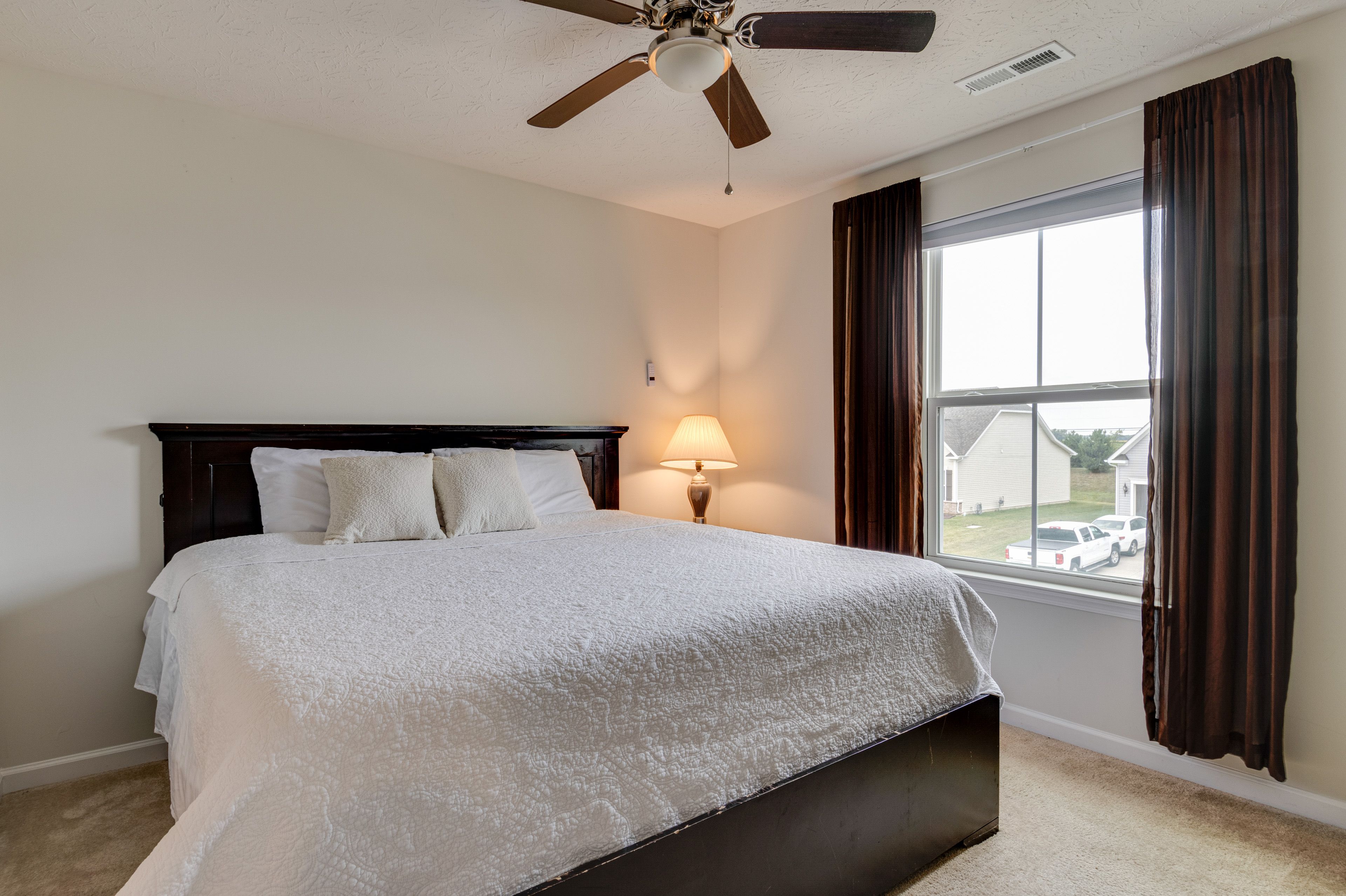 Bedroom 2 | 2nd Floor | California King Bed | Ceiling Fan