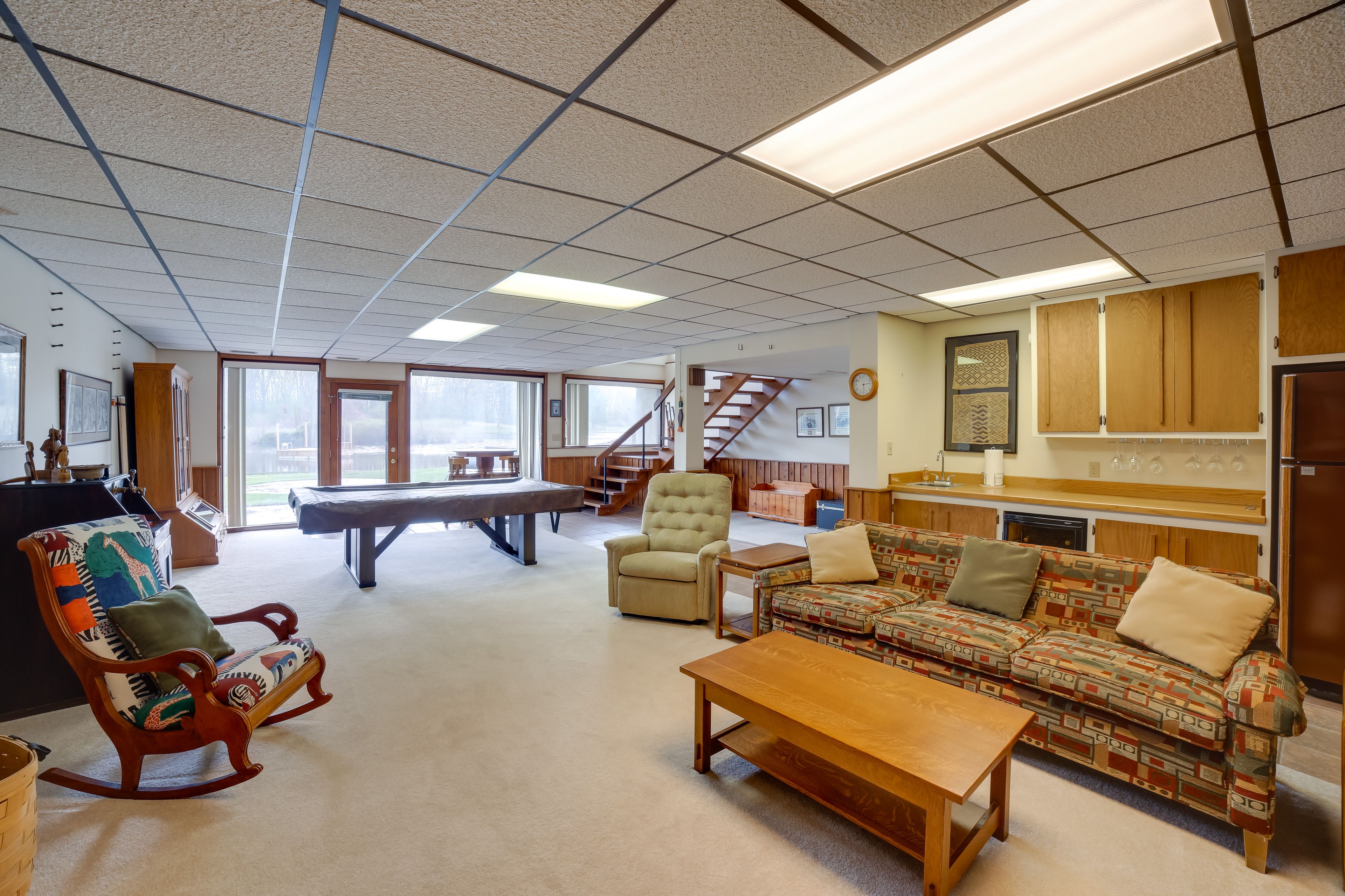 Game Room | Lower Level | Wood-Burning Stove | Pool Table | Kitchenette