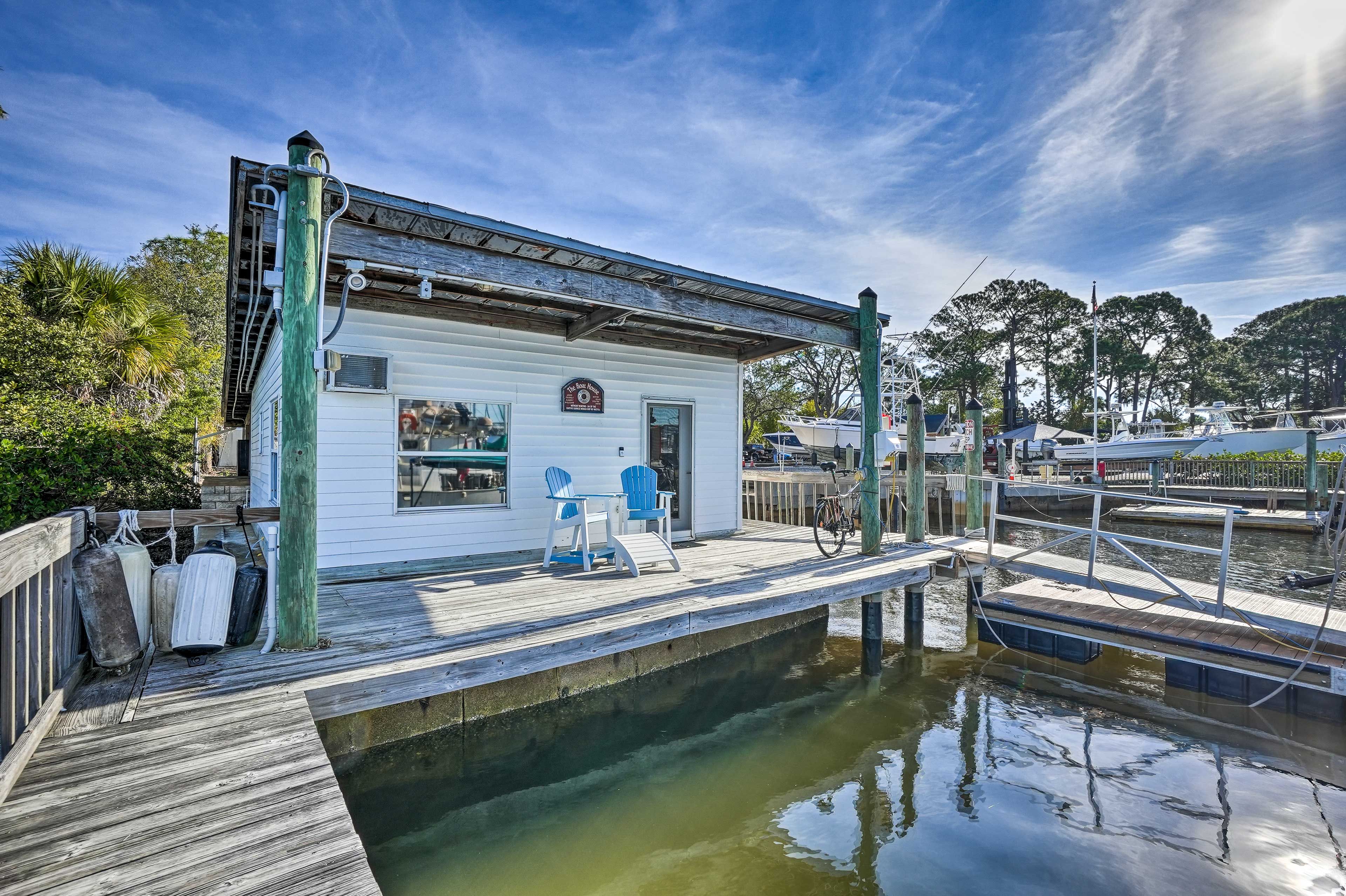 Oceanfront Boathouse | Boat Dock | Boat Slip | Boat Rack | 30 Feet Max