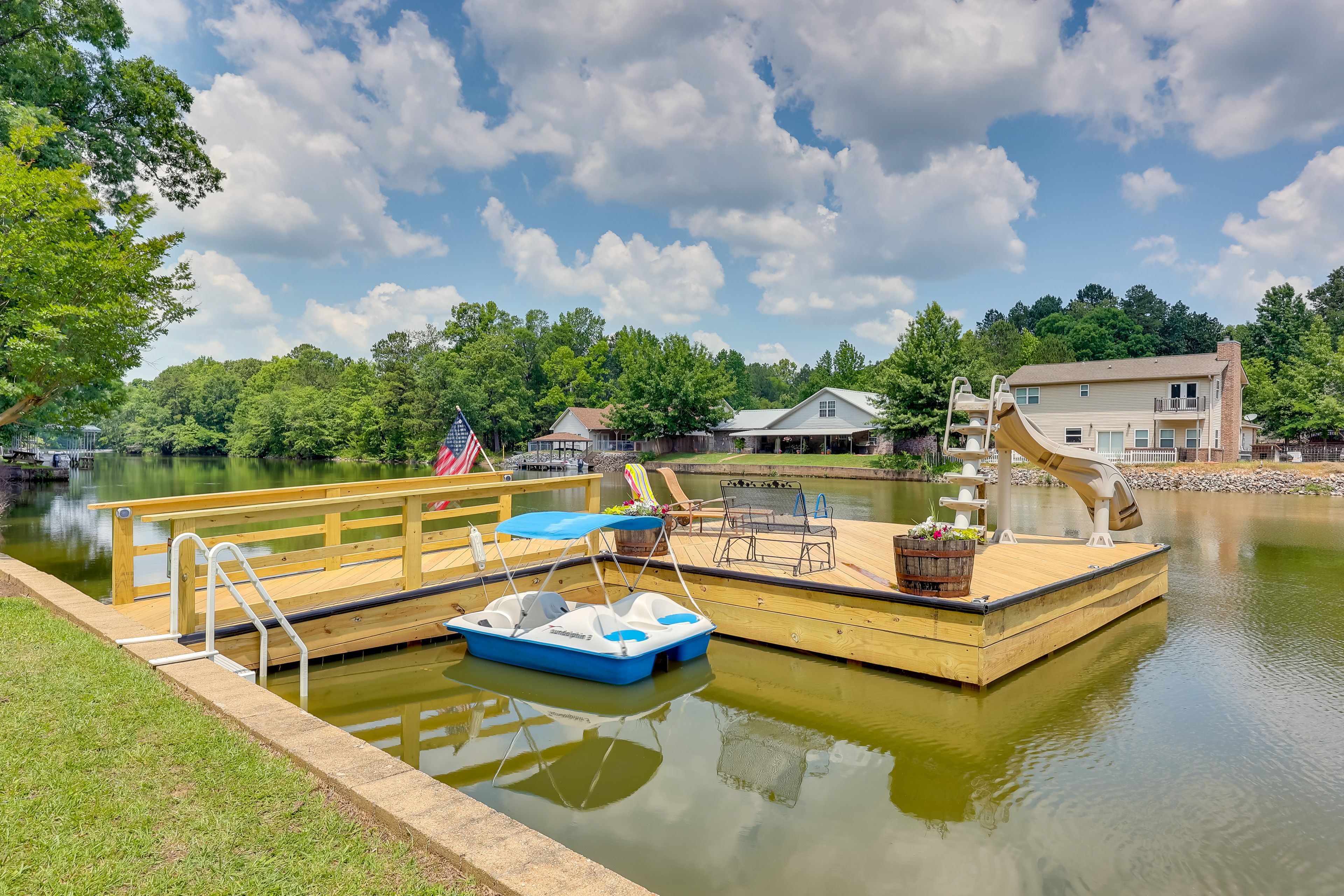 Boat/Swim Dock | Loungers | Slide | Paddle Boat