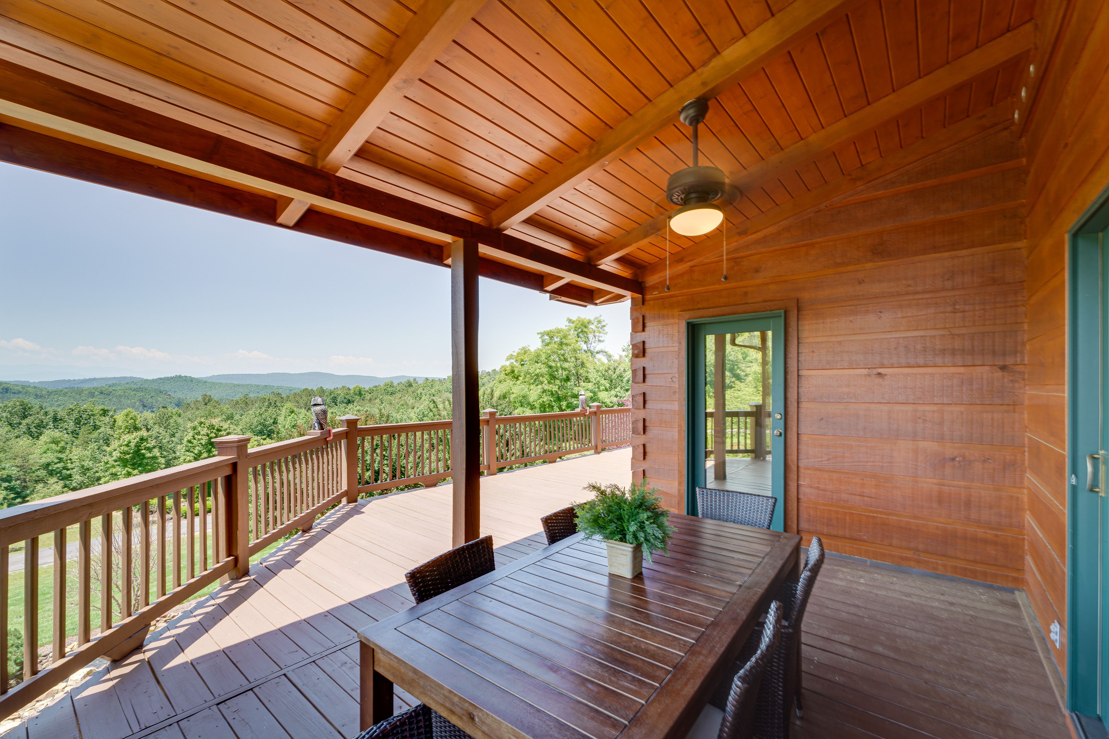Wraparound Deck | Outdoor Dining Area | Gas Grill | Mountain Views