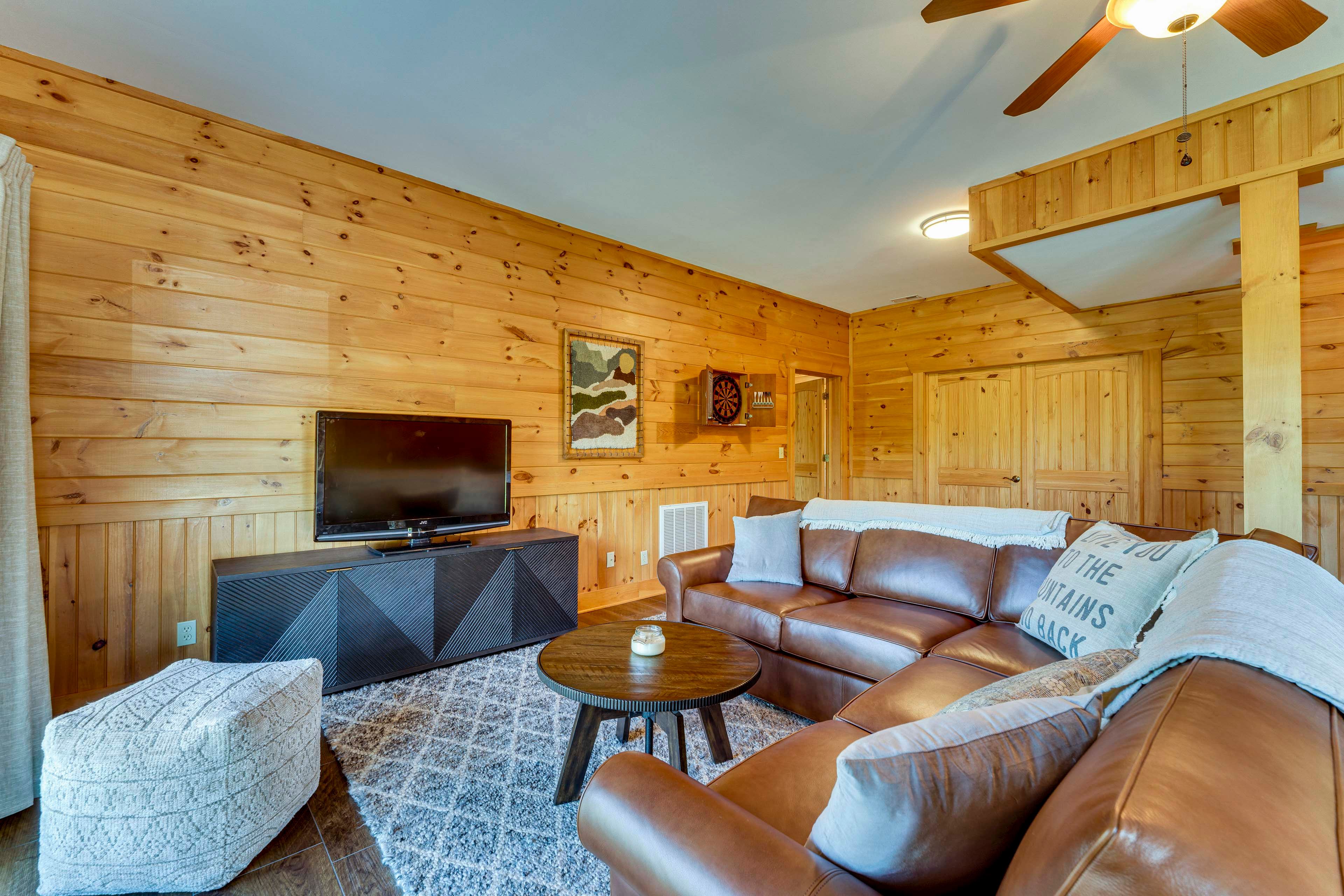 Family Room | 1st Floor | Flat-Screen TV | Dart Board