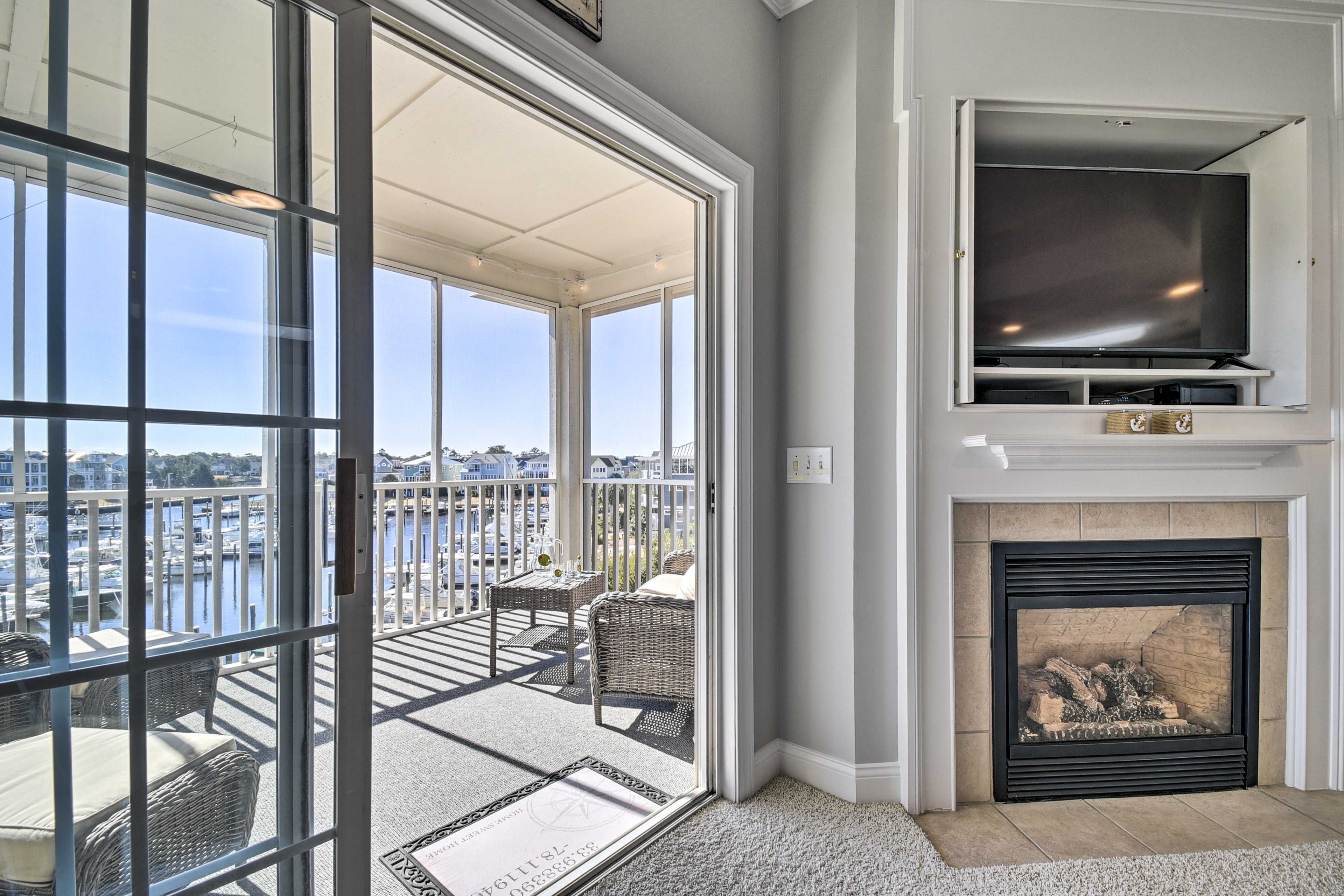 Gas Fireplace | Balcony Access