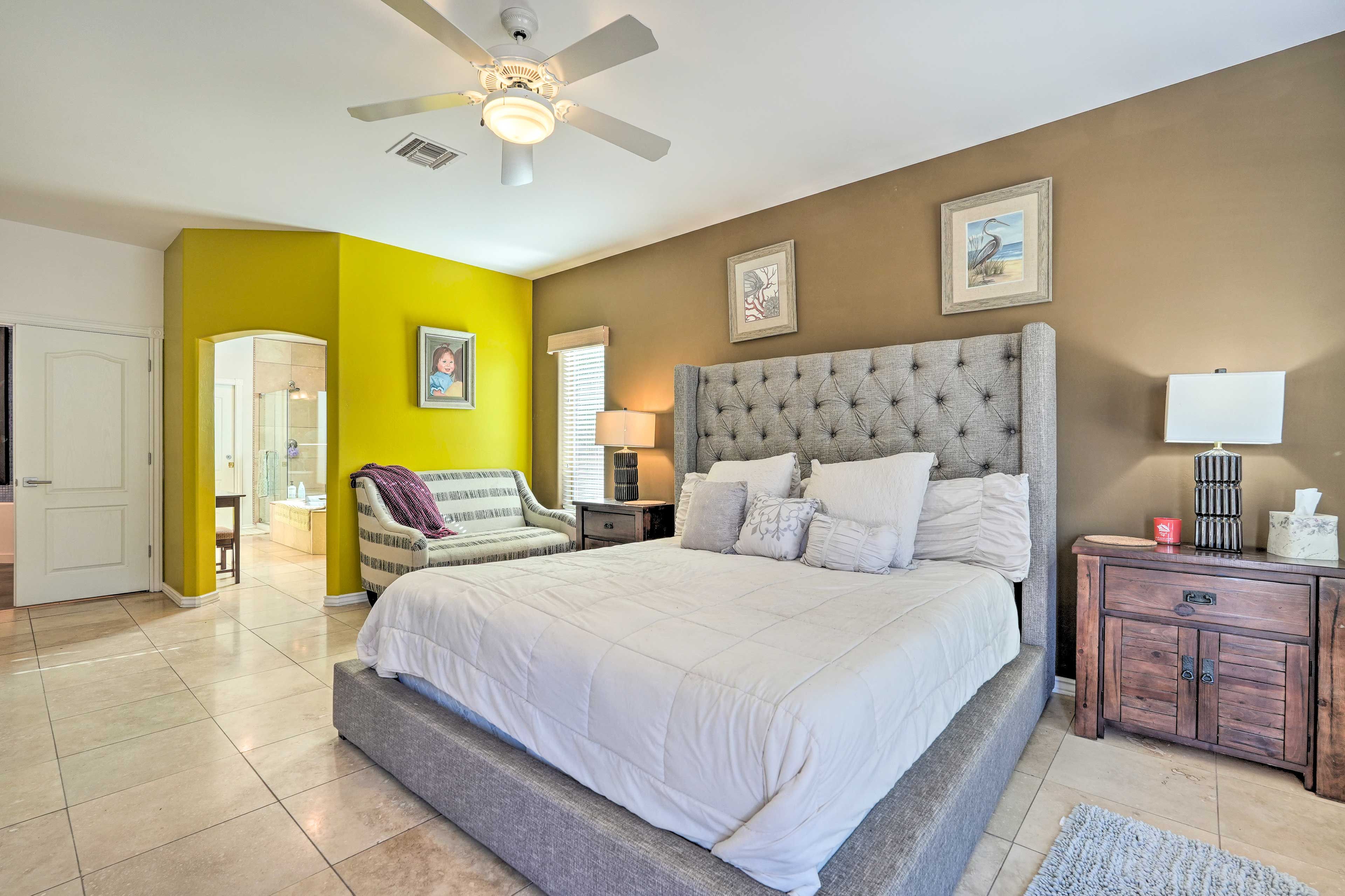 Bedroom 1 | King Bed | Smart TV | Elliptical | Yoga Mat