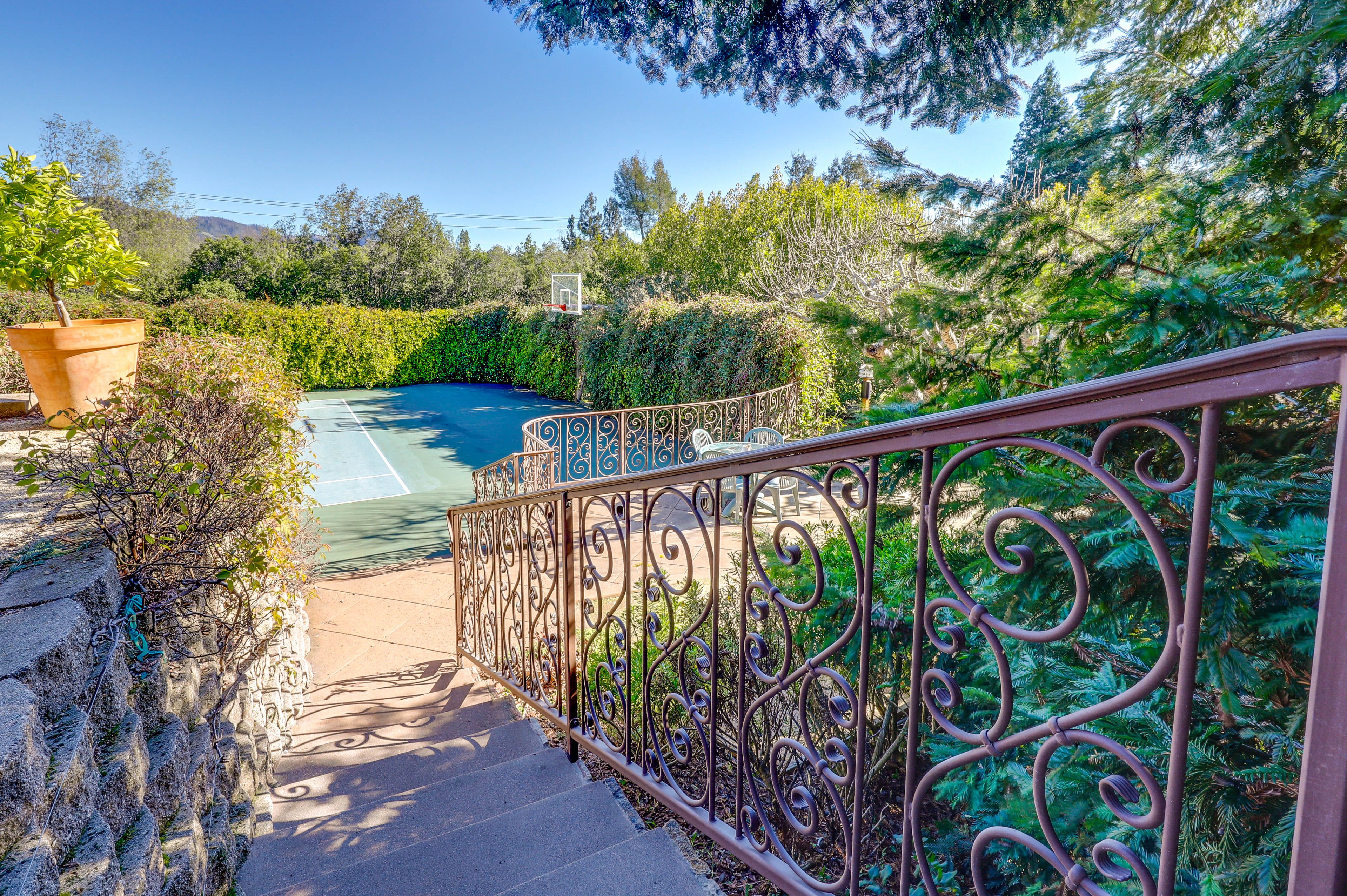 Backyard | Hot Tub | Fire Pit w/ Seating | Outdoor Dining Area