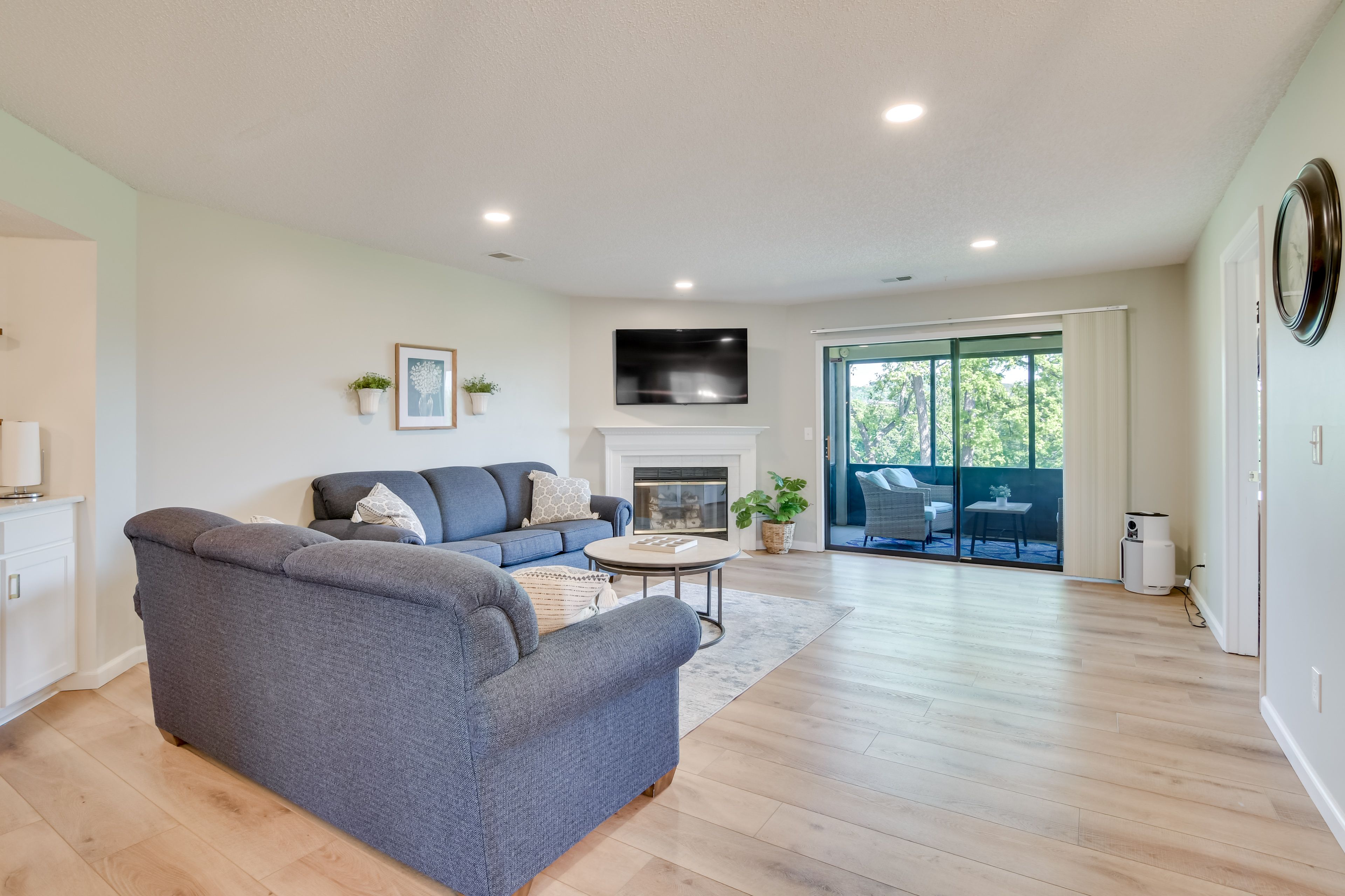 Living Room | Central A/C & Heating | Gas Fireplace