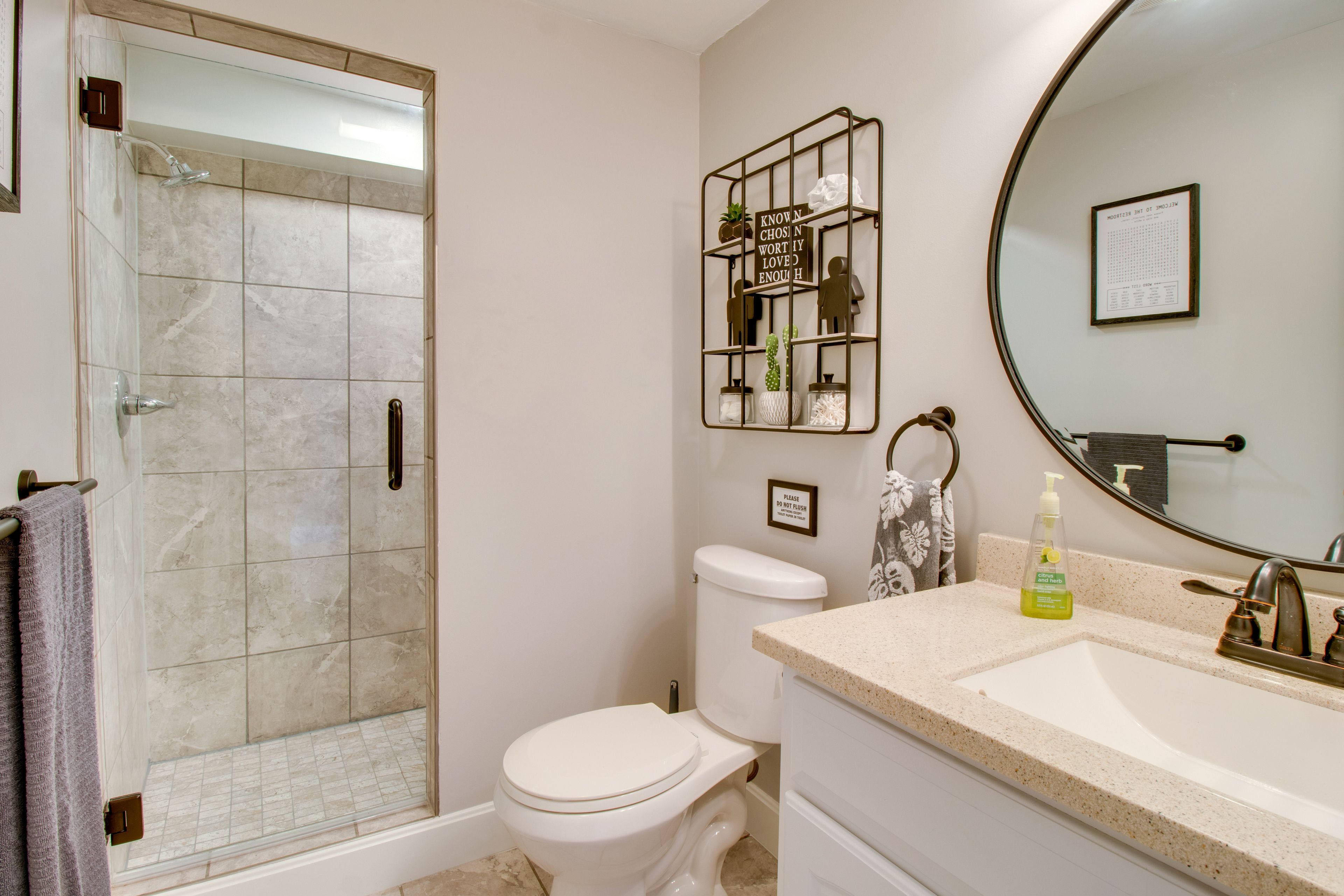 Full Bathroom | Basement Floor | Hair Dryer