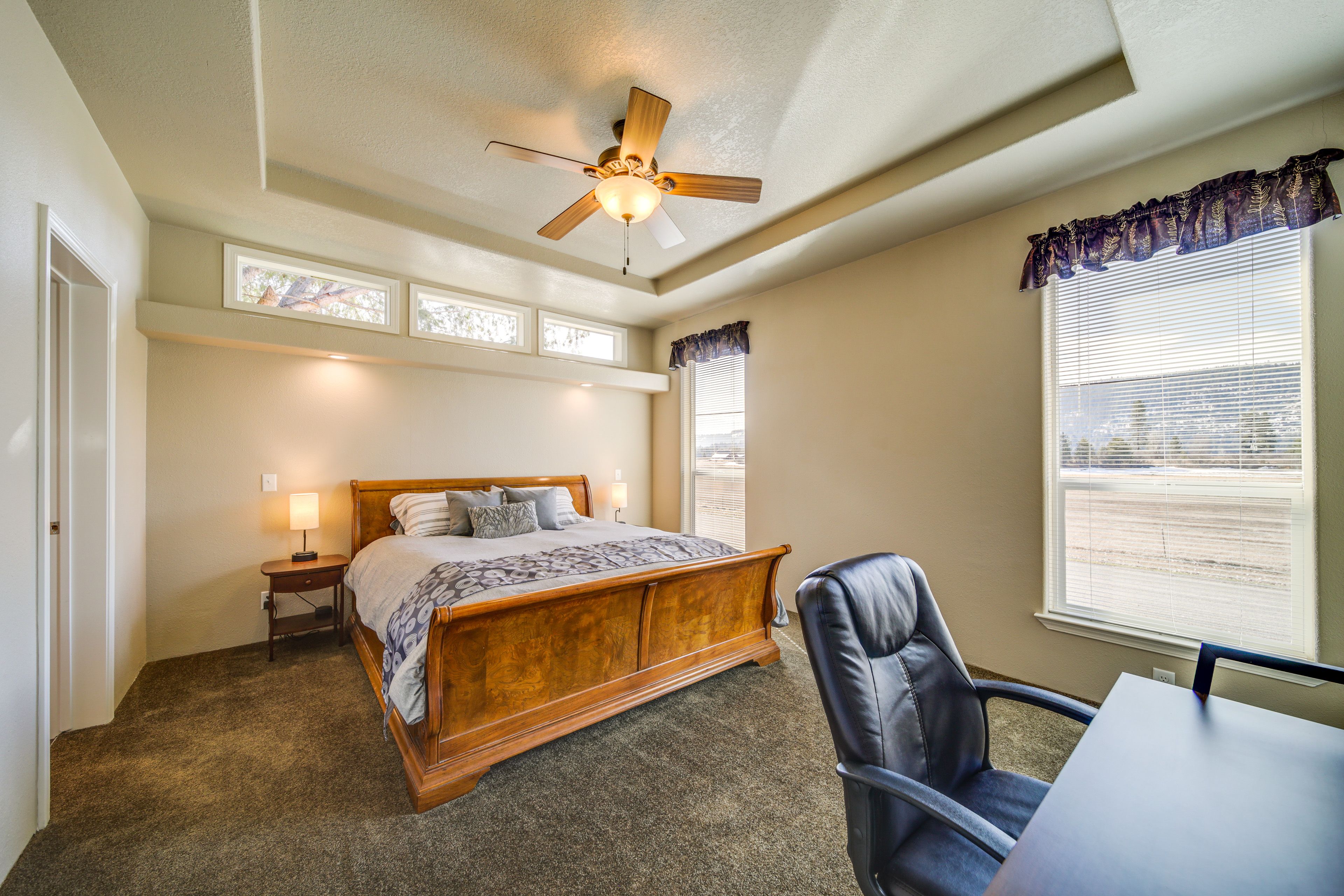 Bedroom 1 | King Bed | Linens Provided | Desk Workspace | En-Suite Bathroom