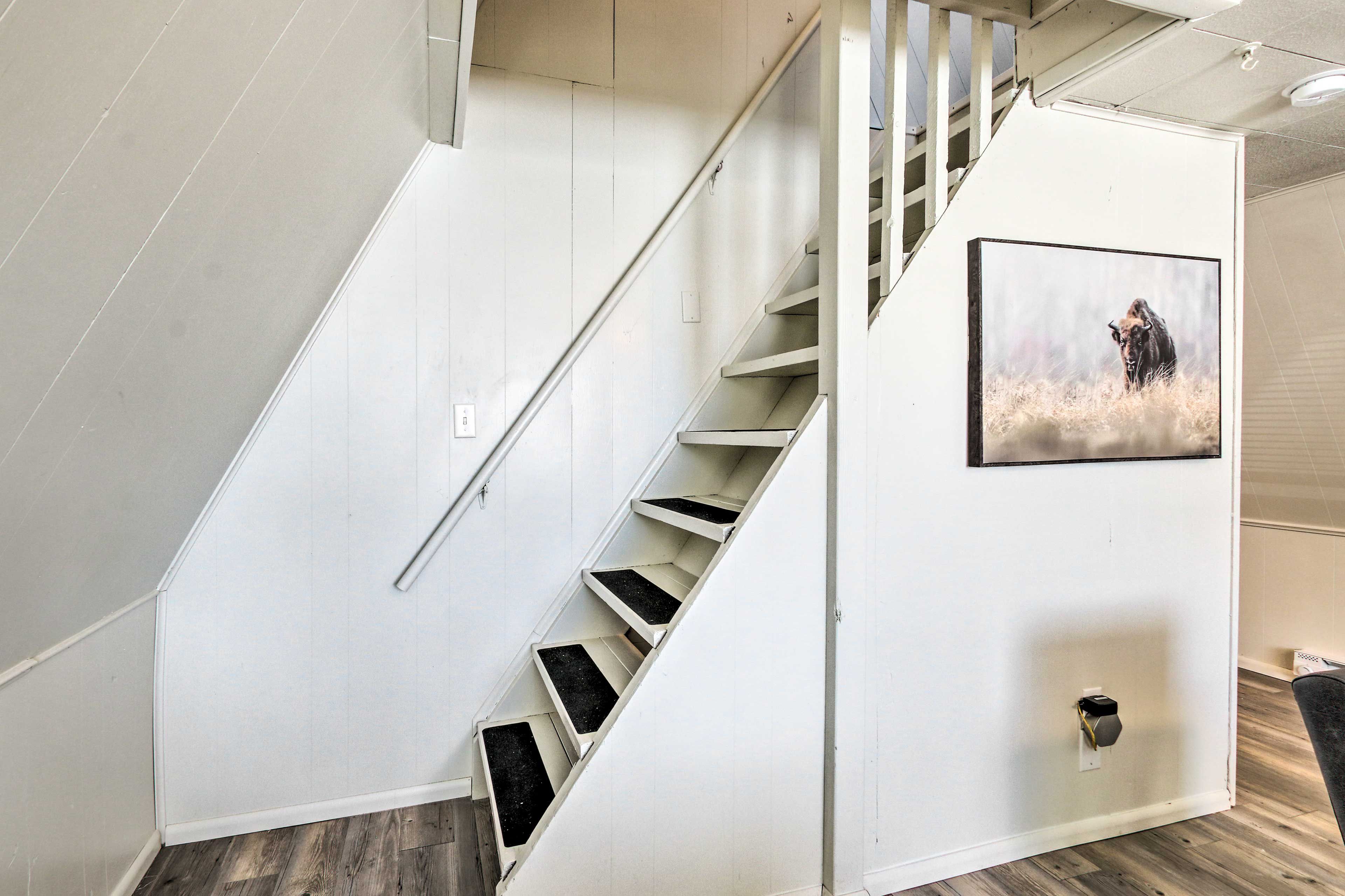 Steep Stairs | Bedroom (Open-Concept Loft) Access