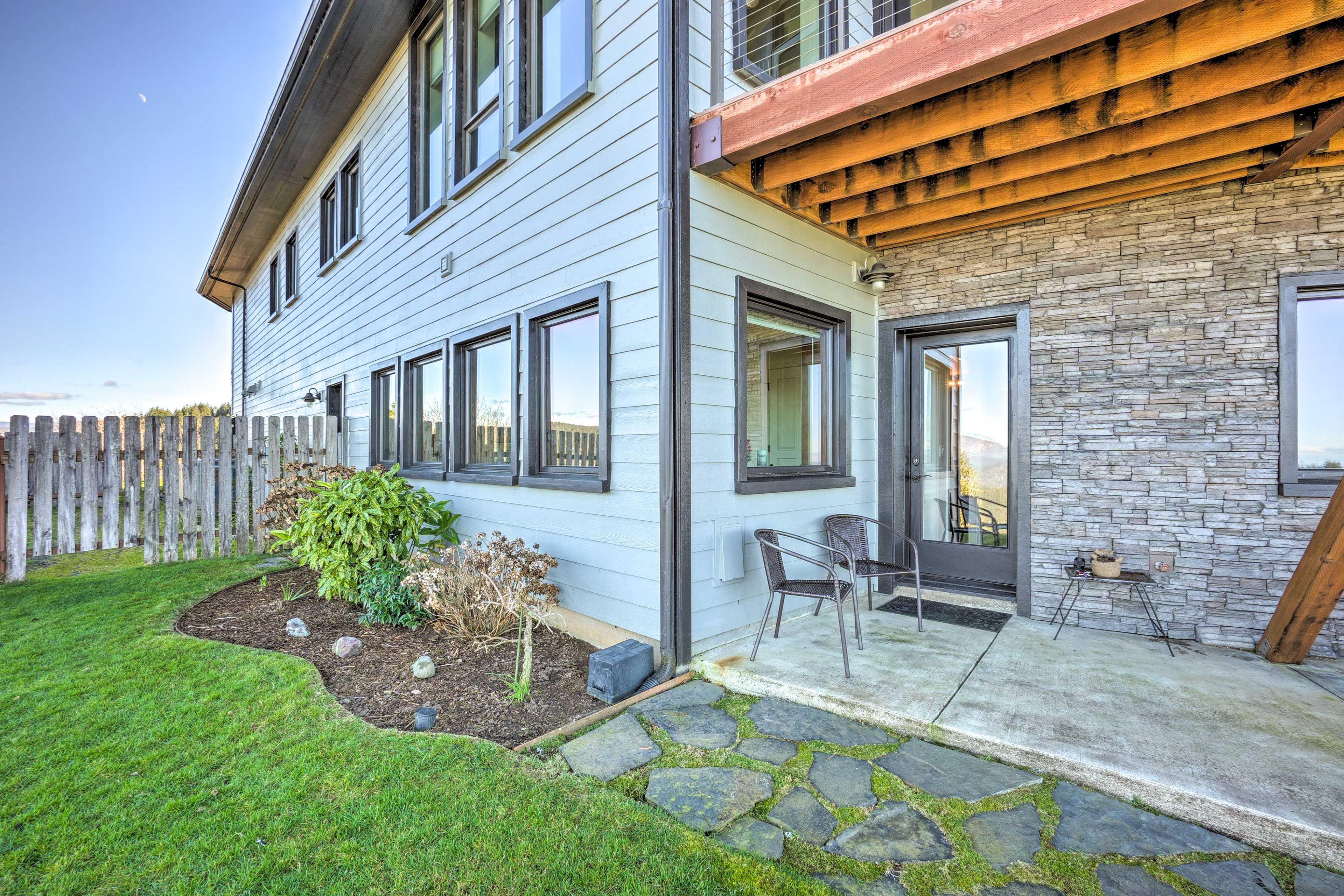 Patio | Hot Tub | 42-Acre Estate | Hiking Trail Access