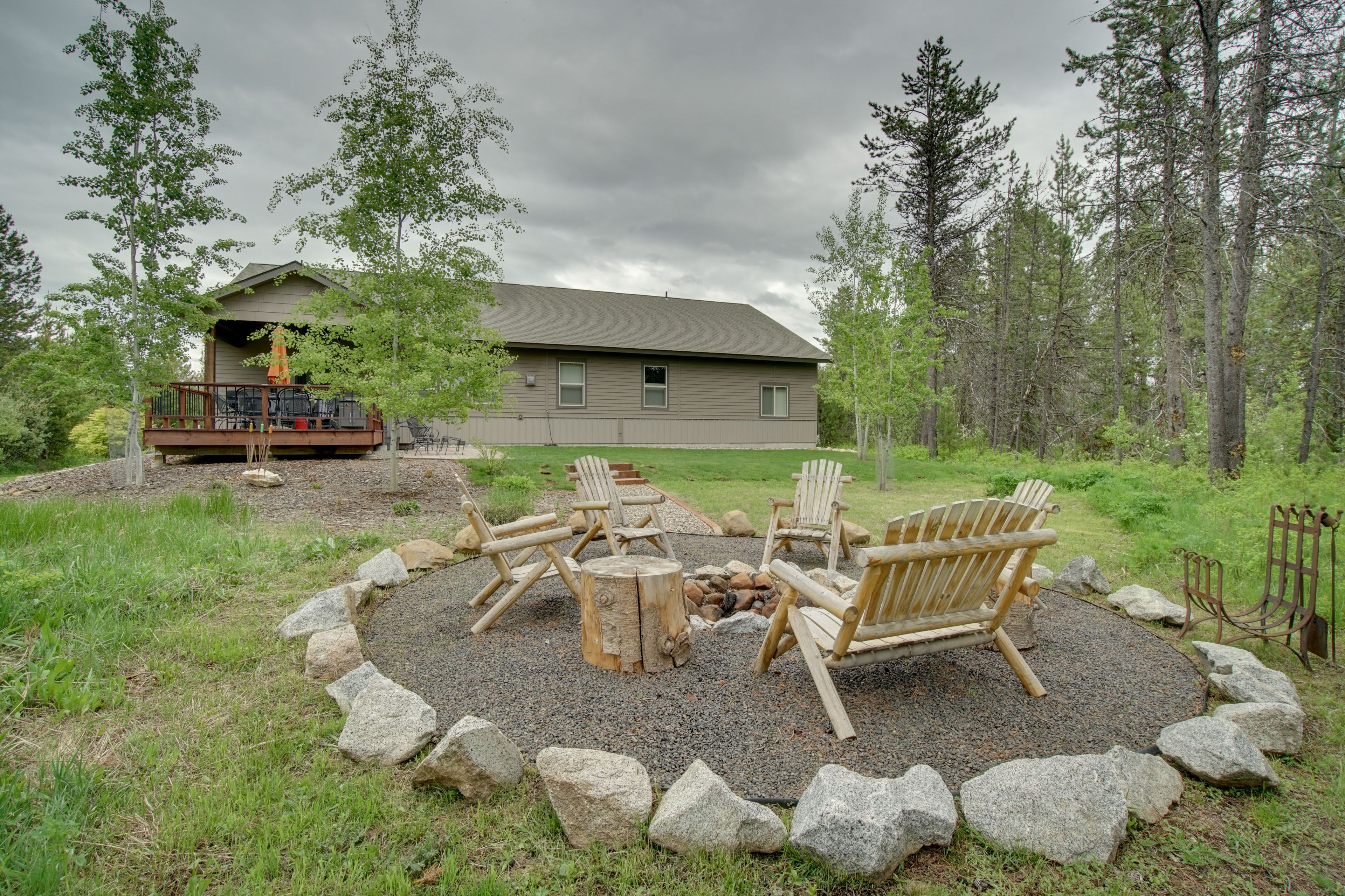 Exterior | Fire Pit | Wooded Lot