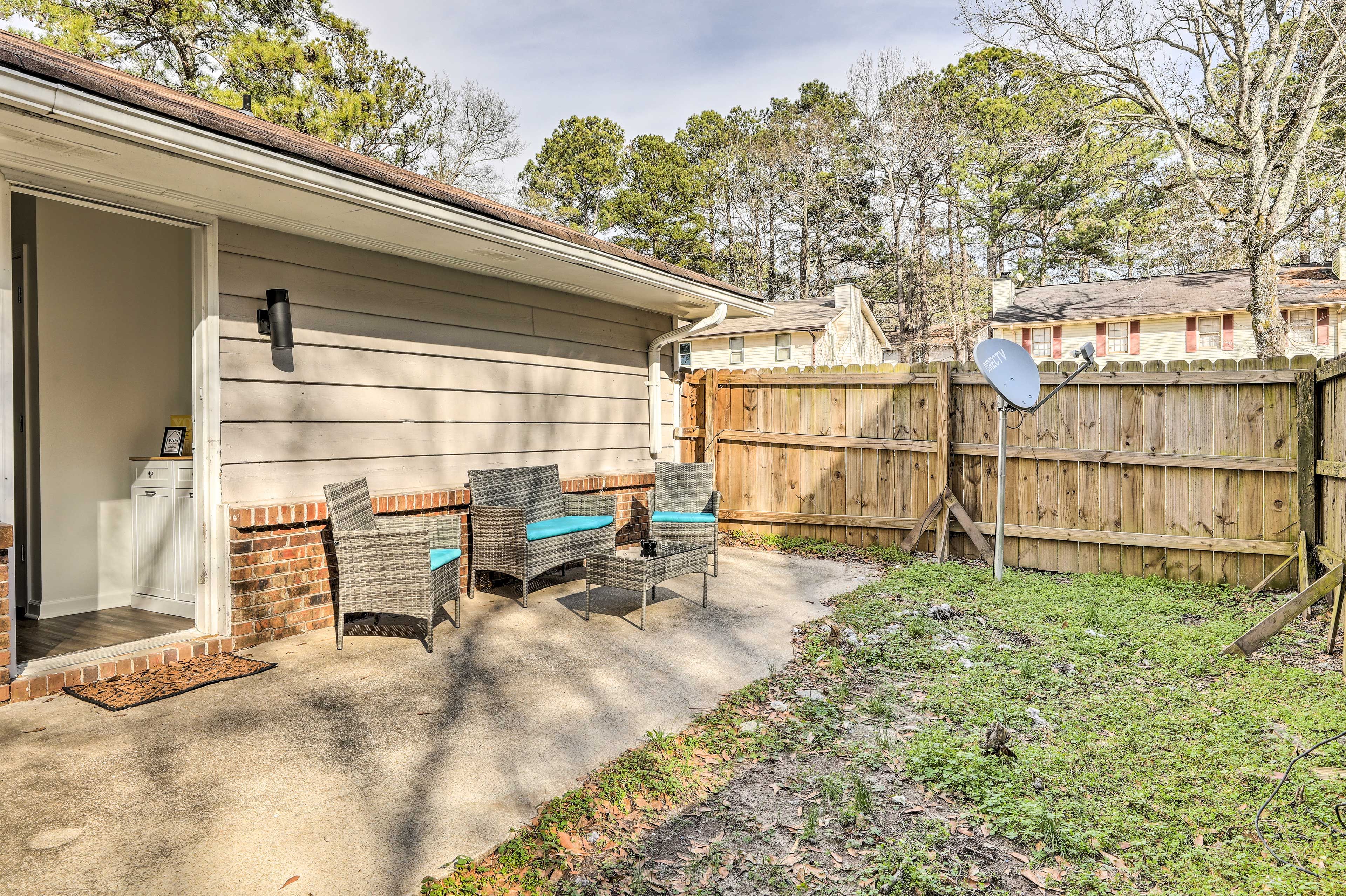 Patio | Outdoor Seating & Dining | Fenced-In Yard