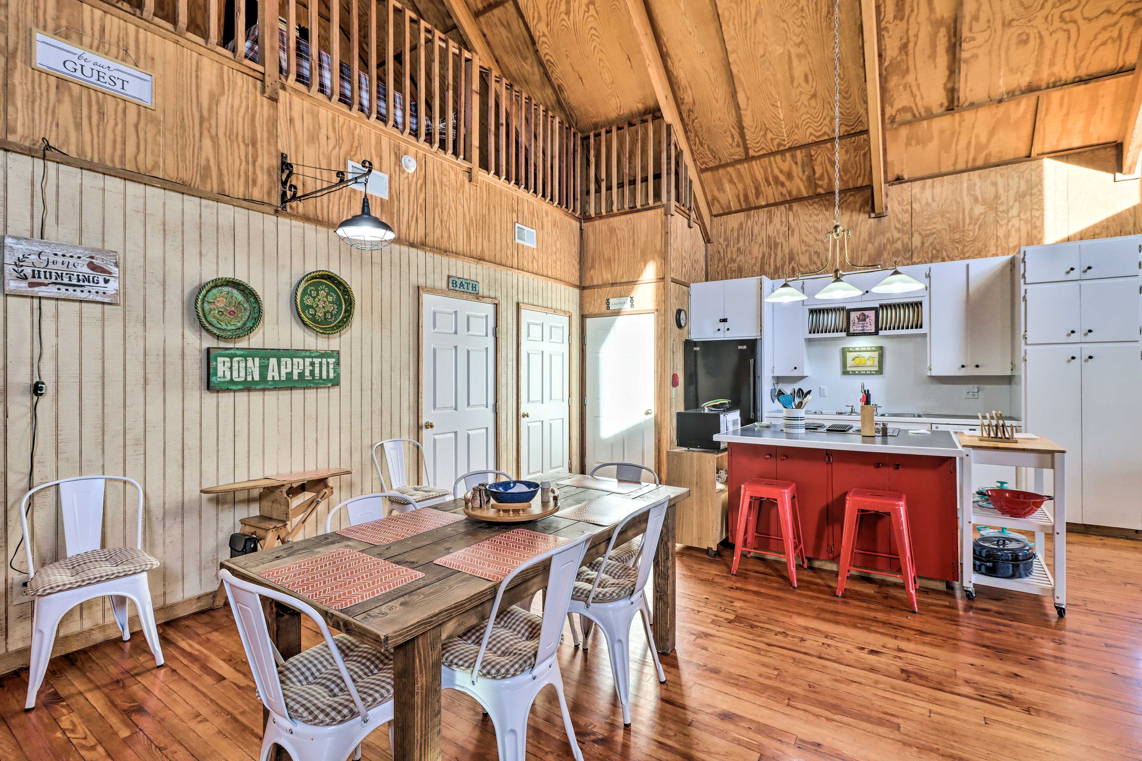 Dining Area & Kitchen | 1st Floor | Pet Friendly w/ Fee | Free WiFi