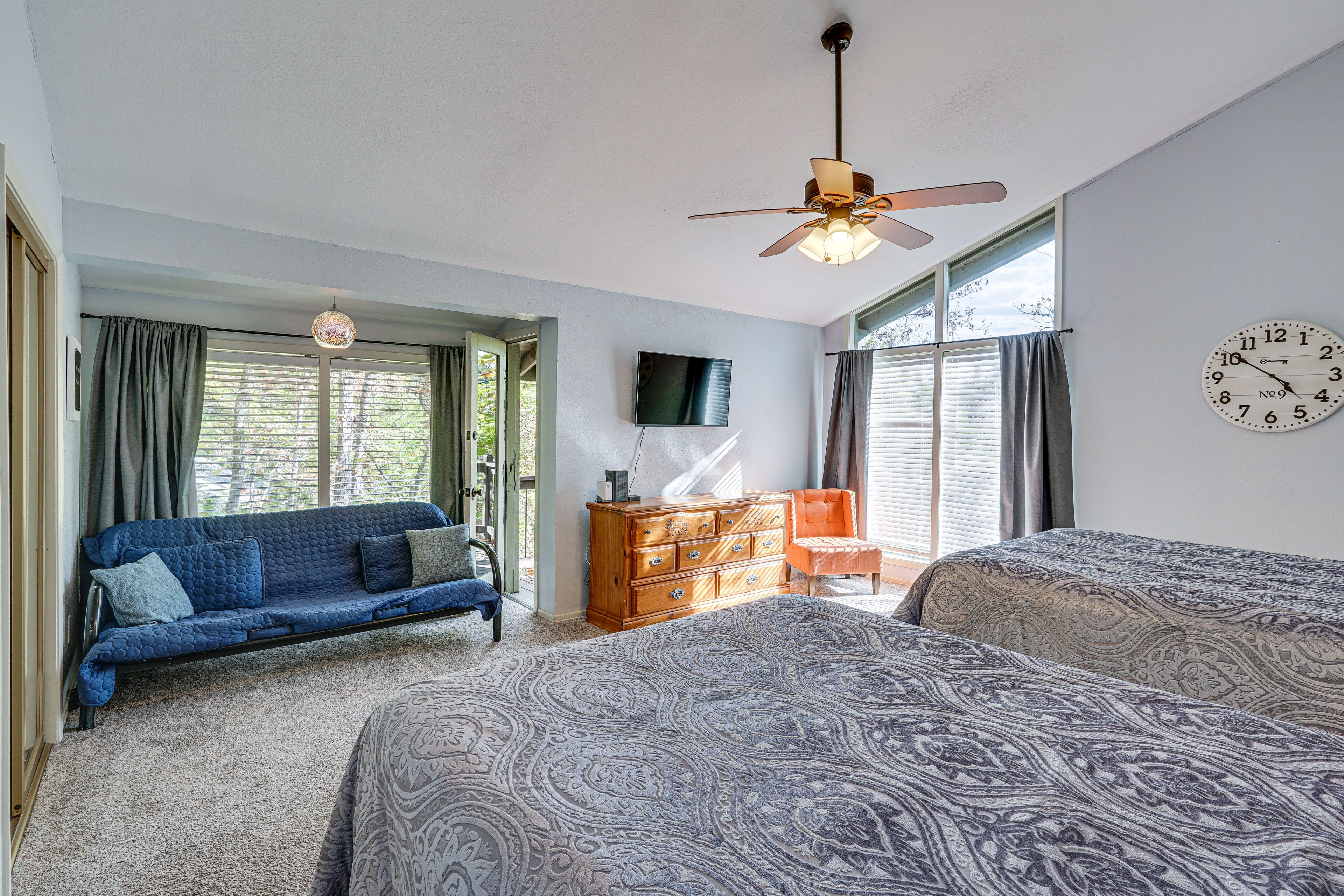 Bedroom 2 | 2 Queen Beds | Full Futon | Smart TV | 2nd Floor