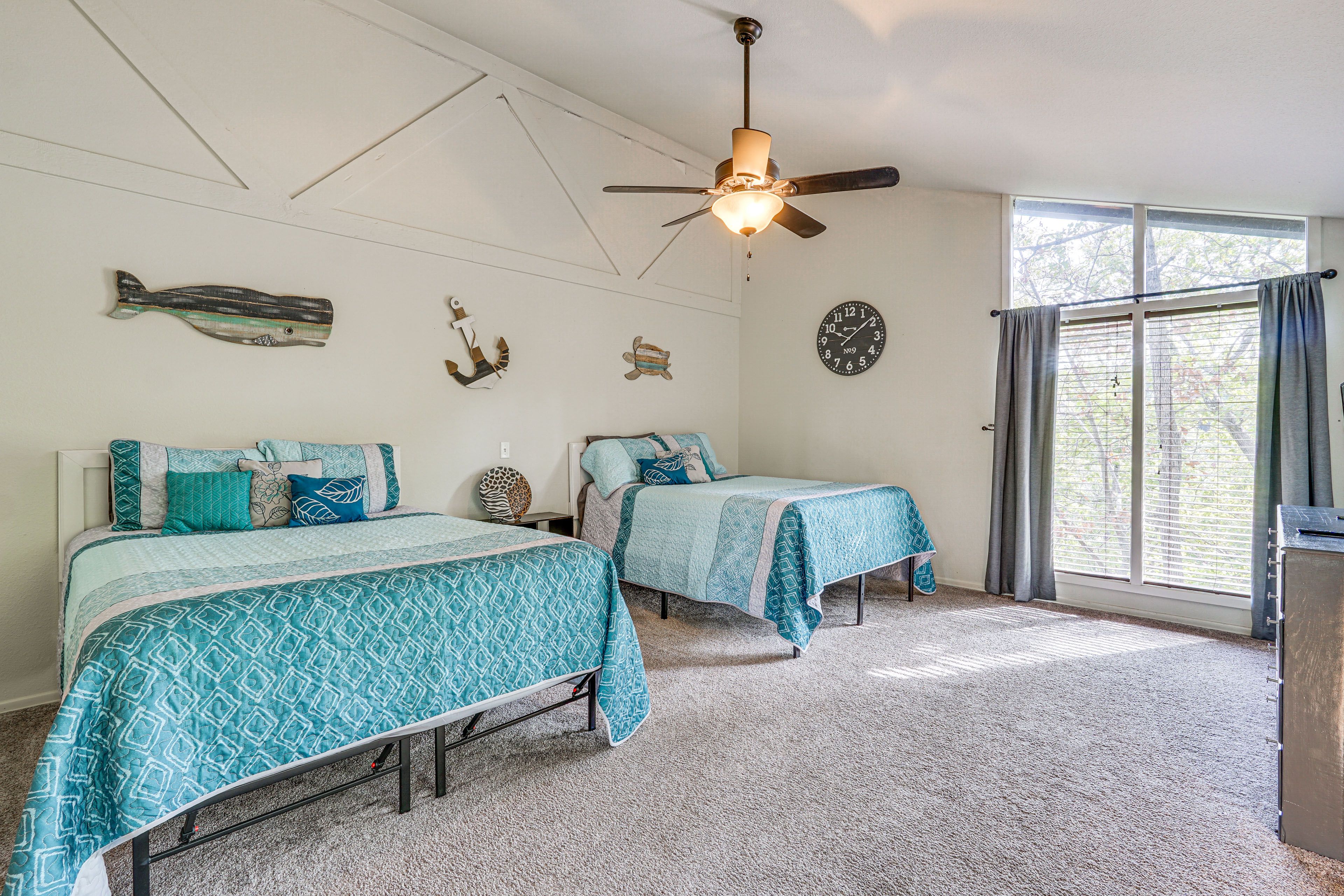 Bedroom 1 | 2 Queen Beds | Full Futon | Smart TV | 2nd Floor