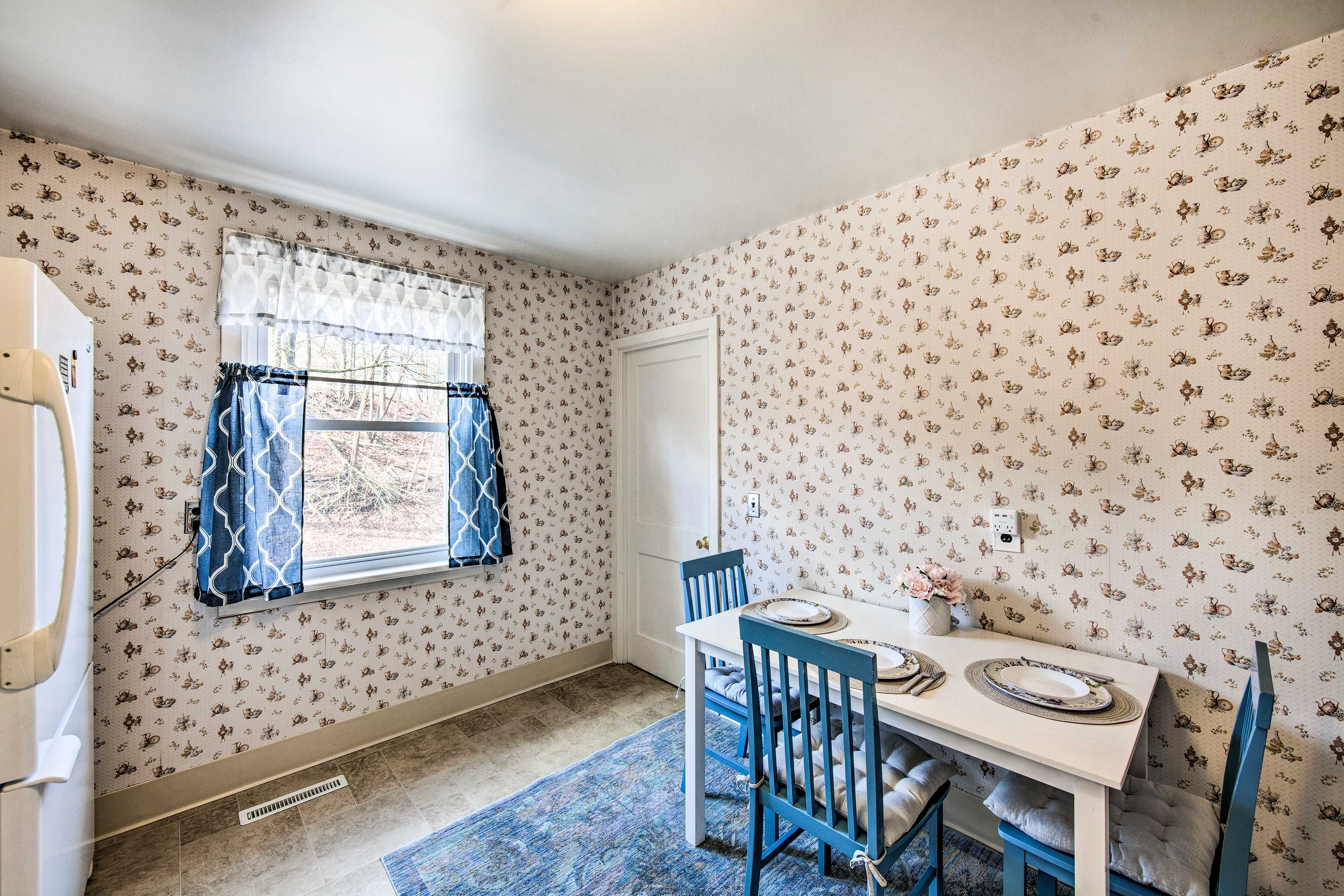 Dining Area | 1st Floor | Well-Equipped Kitchen | Dishware & Flatware