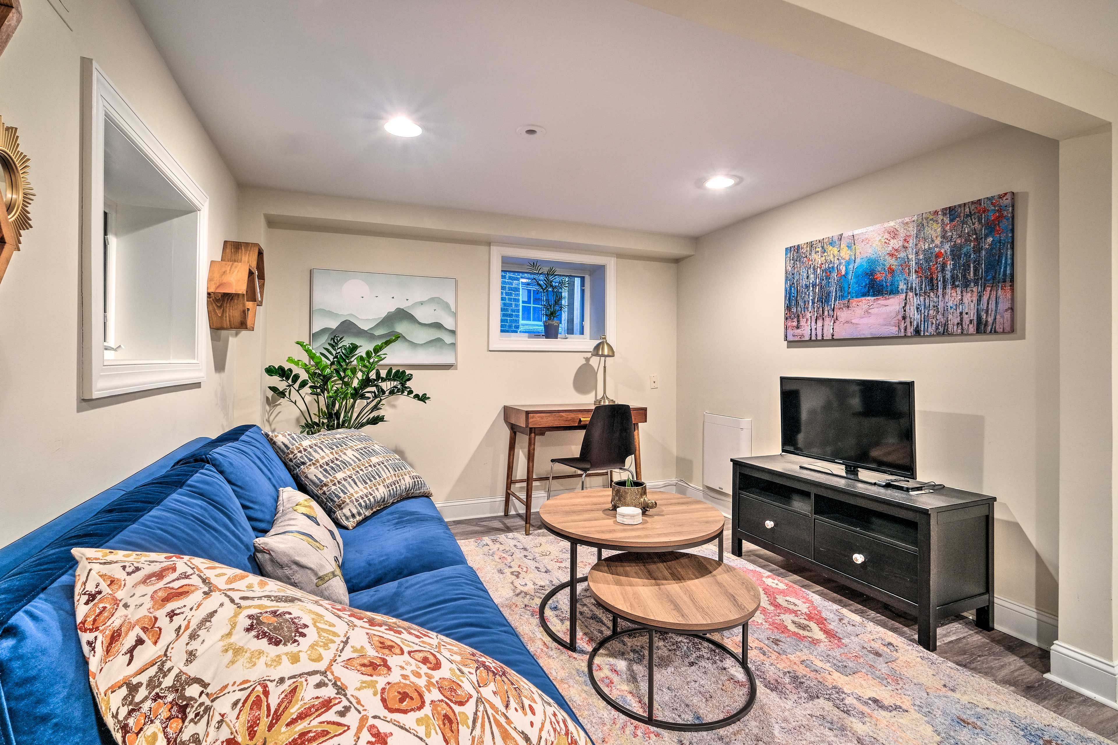 Living Area | Desk Workspace | Free WiFi | Central Heat & A/C