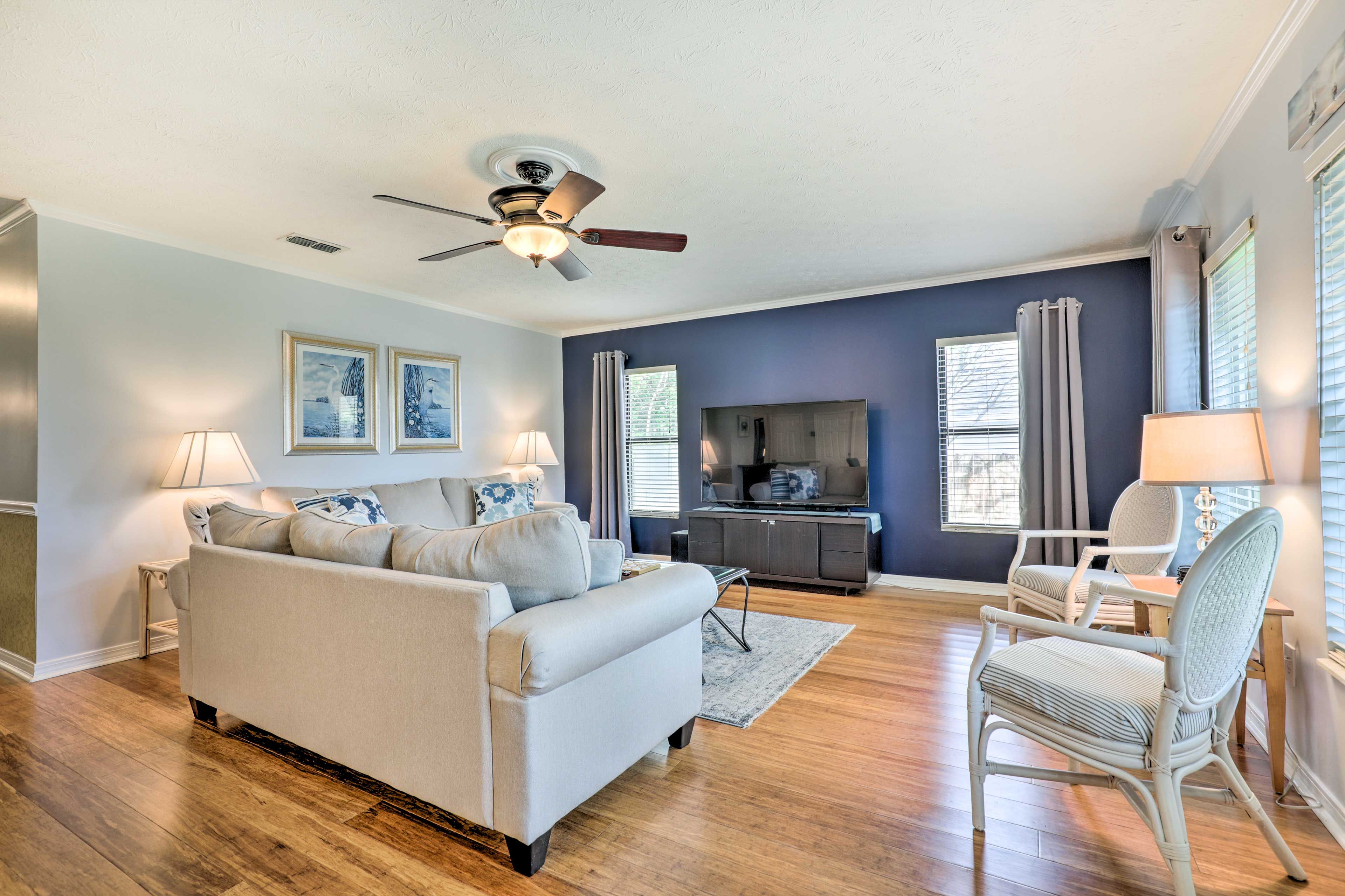 Living Room | Queen Sleeper Sofa | Smart TV | Home Theater System