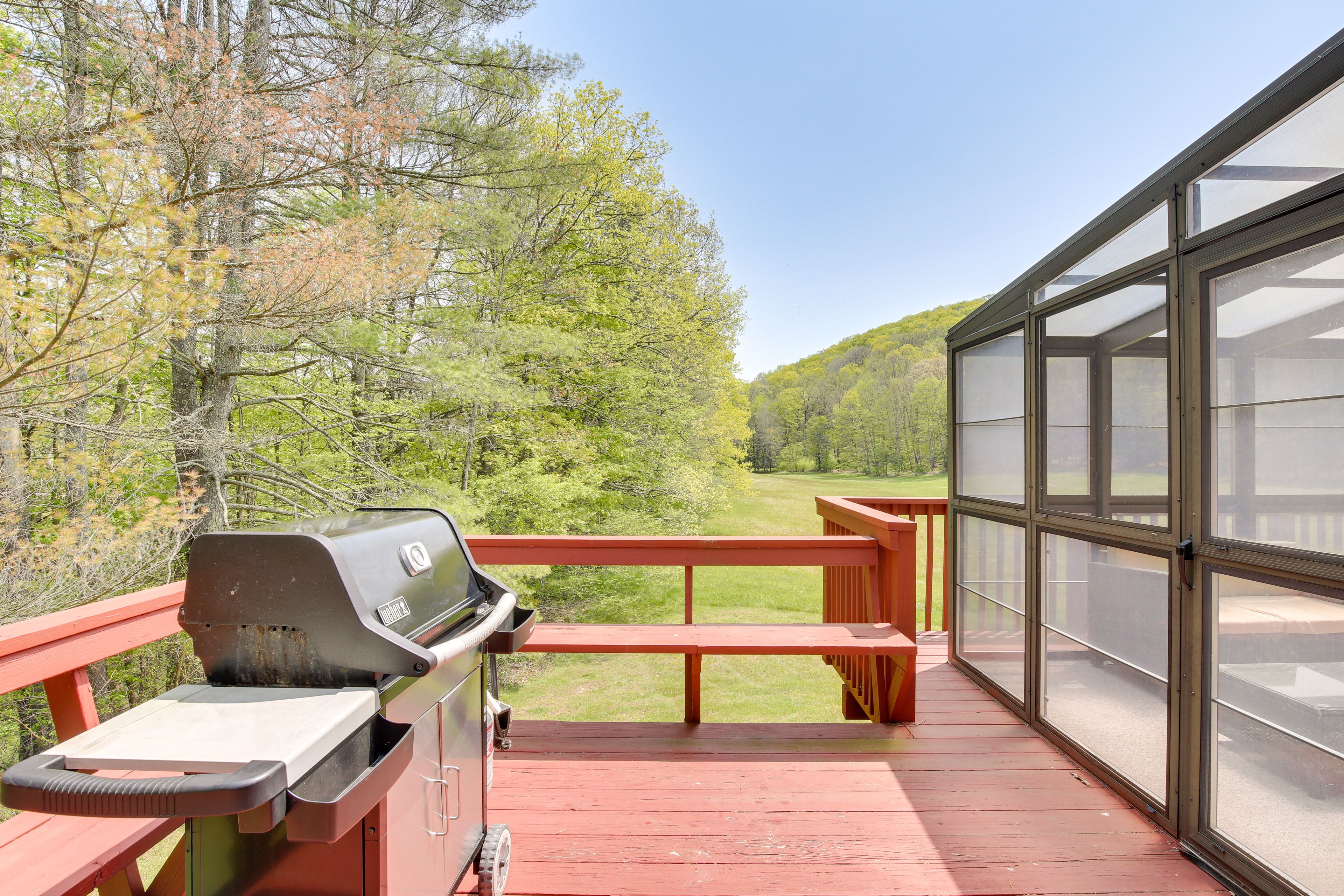 Deck | Gas Grill | Forested Views