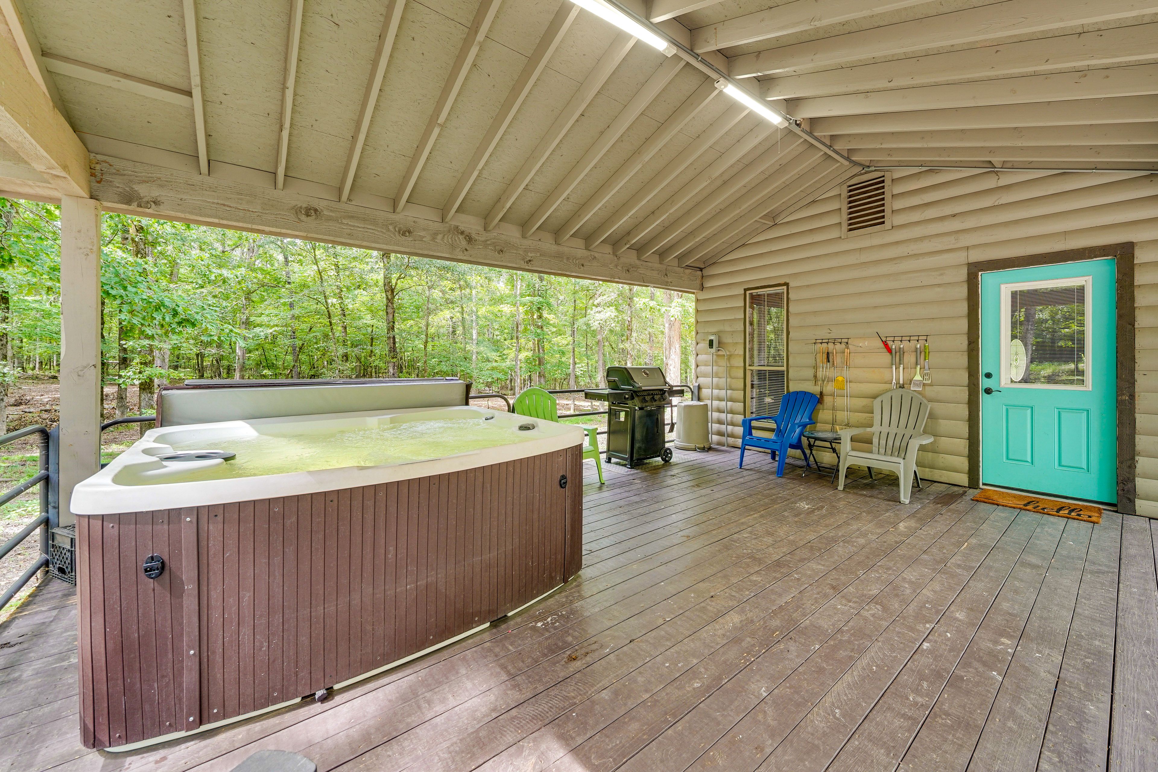 Private Deck | Gas Grill (Propane Provided) | Outdoor Dining Area | Hot Tub