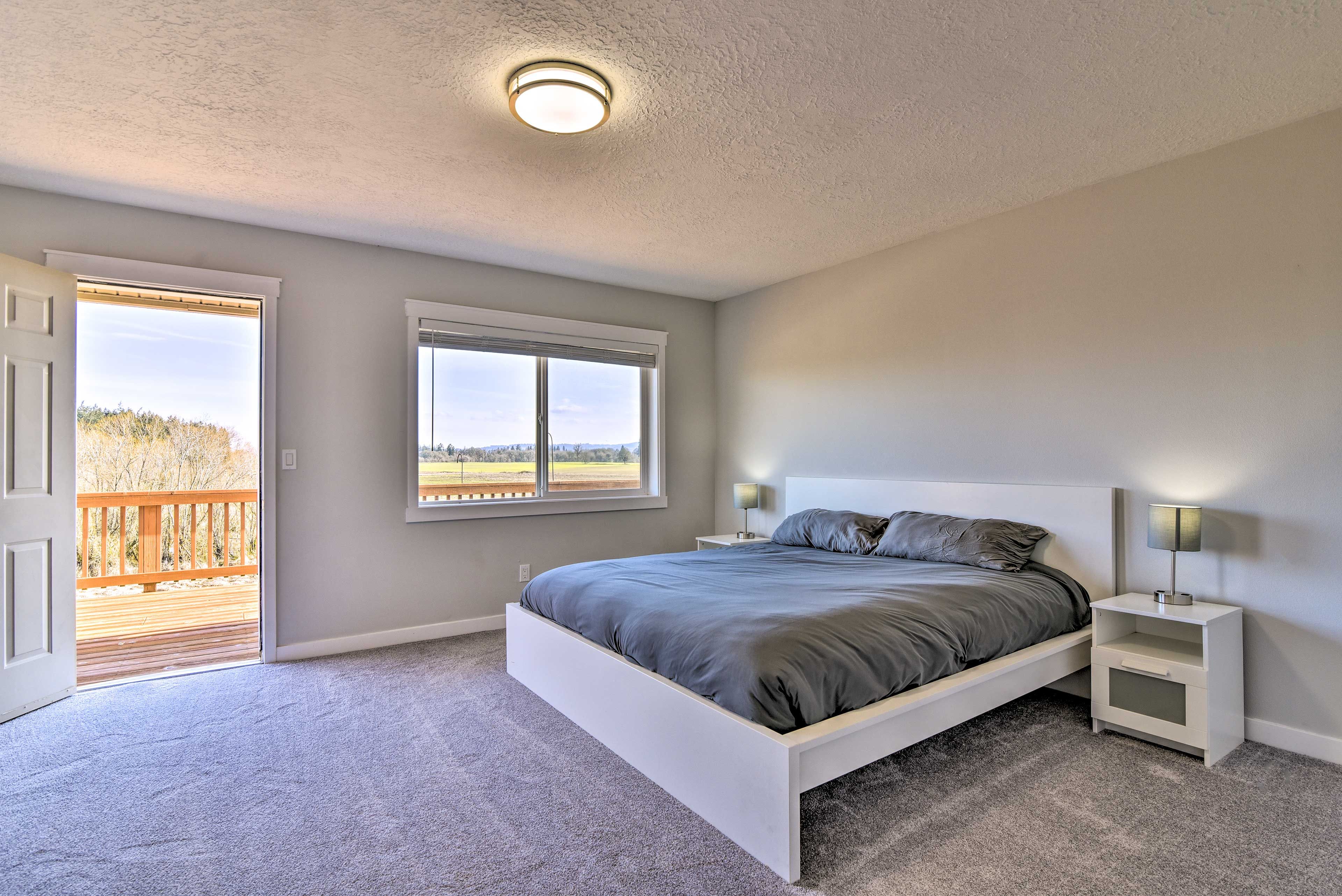 Bedroom 1 | King Bed | Linens Provided | Deck Access