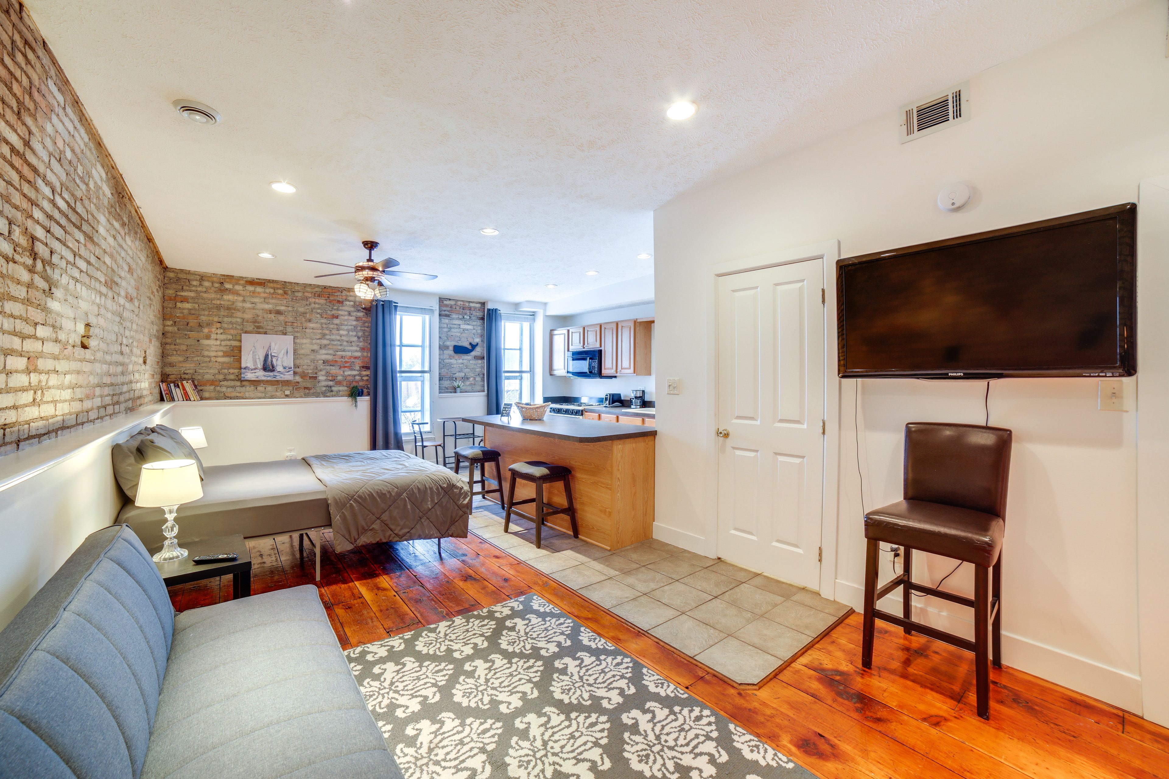 Lowell Vacation Rental | Studio | 1BA | 3rd Floor Via Stairs | 472 Sq Ft