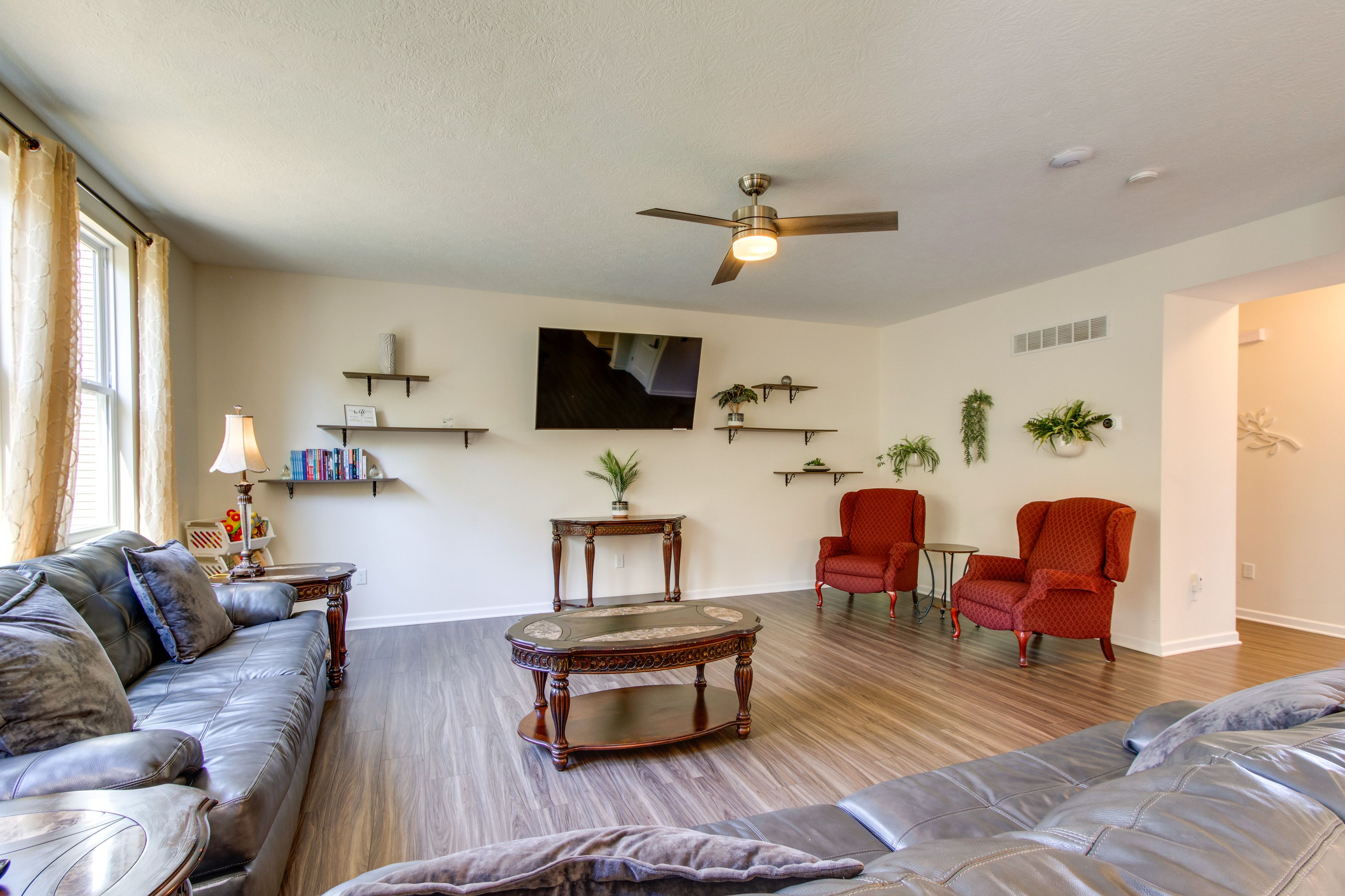 Living Room | 1st Floor | 2-Story Home | Free WiFi | Central A/C & Heat