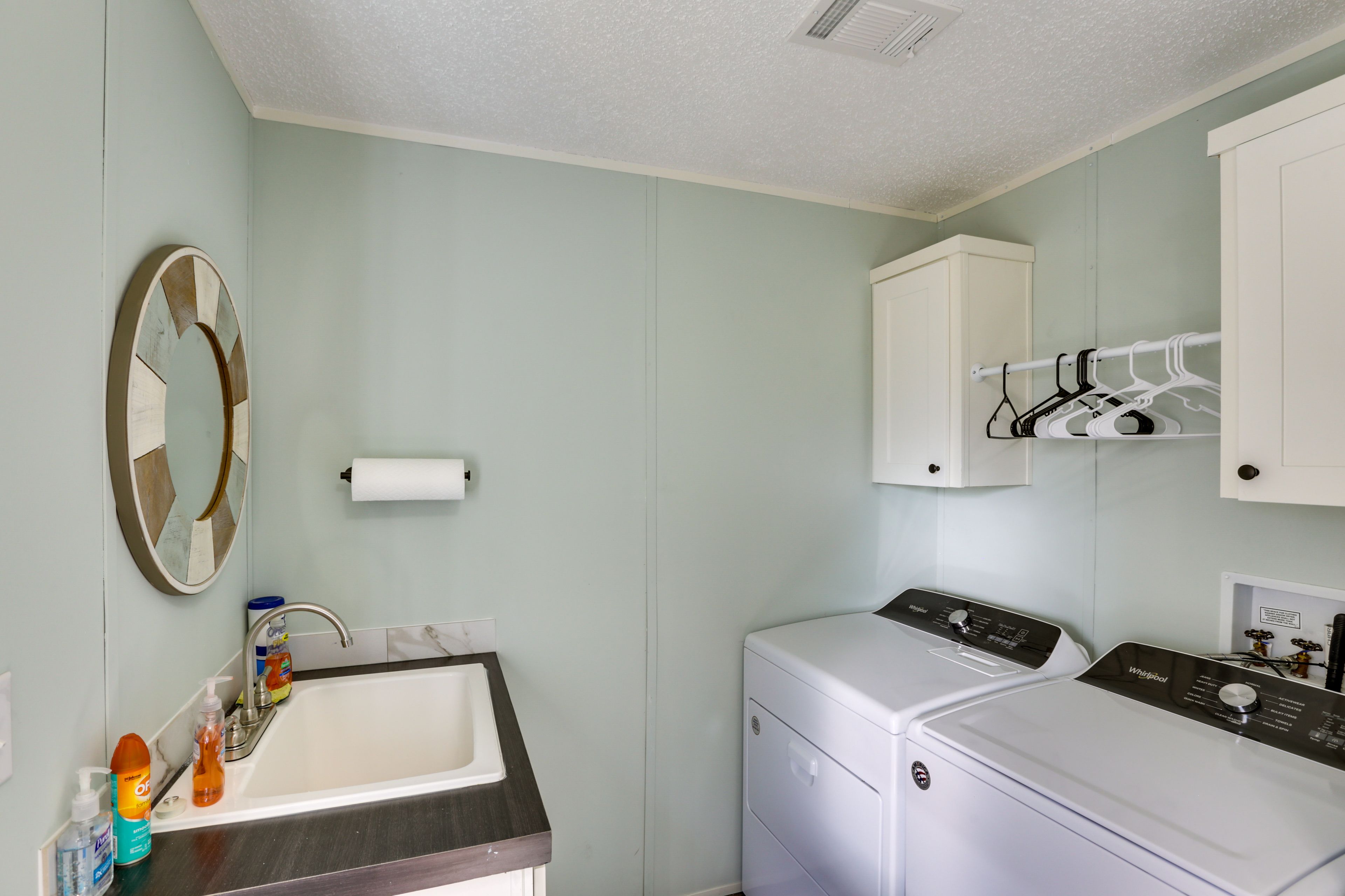 Laundry Area | Washer/Dryer | Hangers | Laundry Detergent | Utility Sink