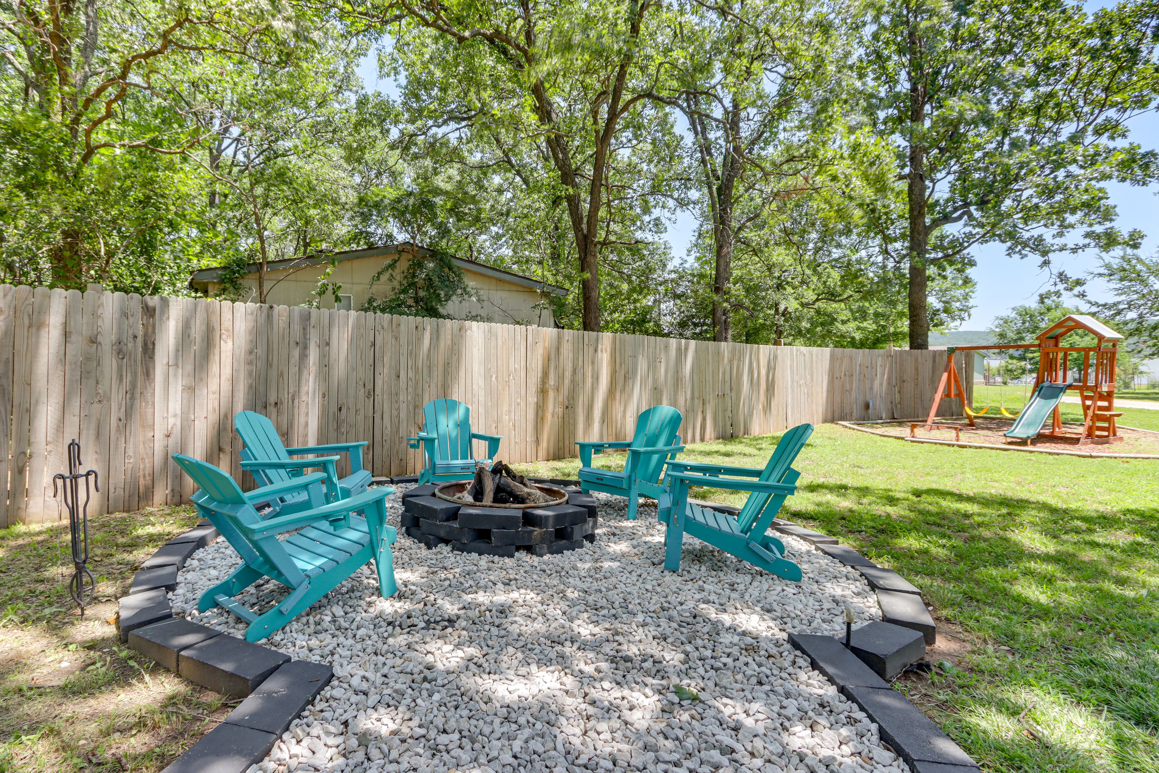 Yard | Wood-Burning Fire Pit w/ Seating | Playground