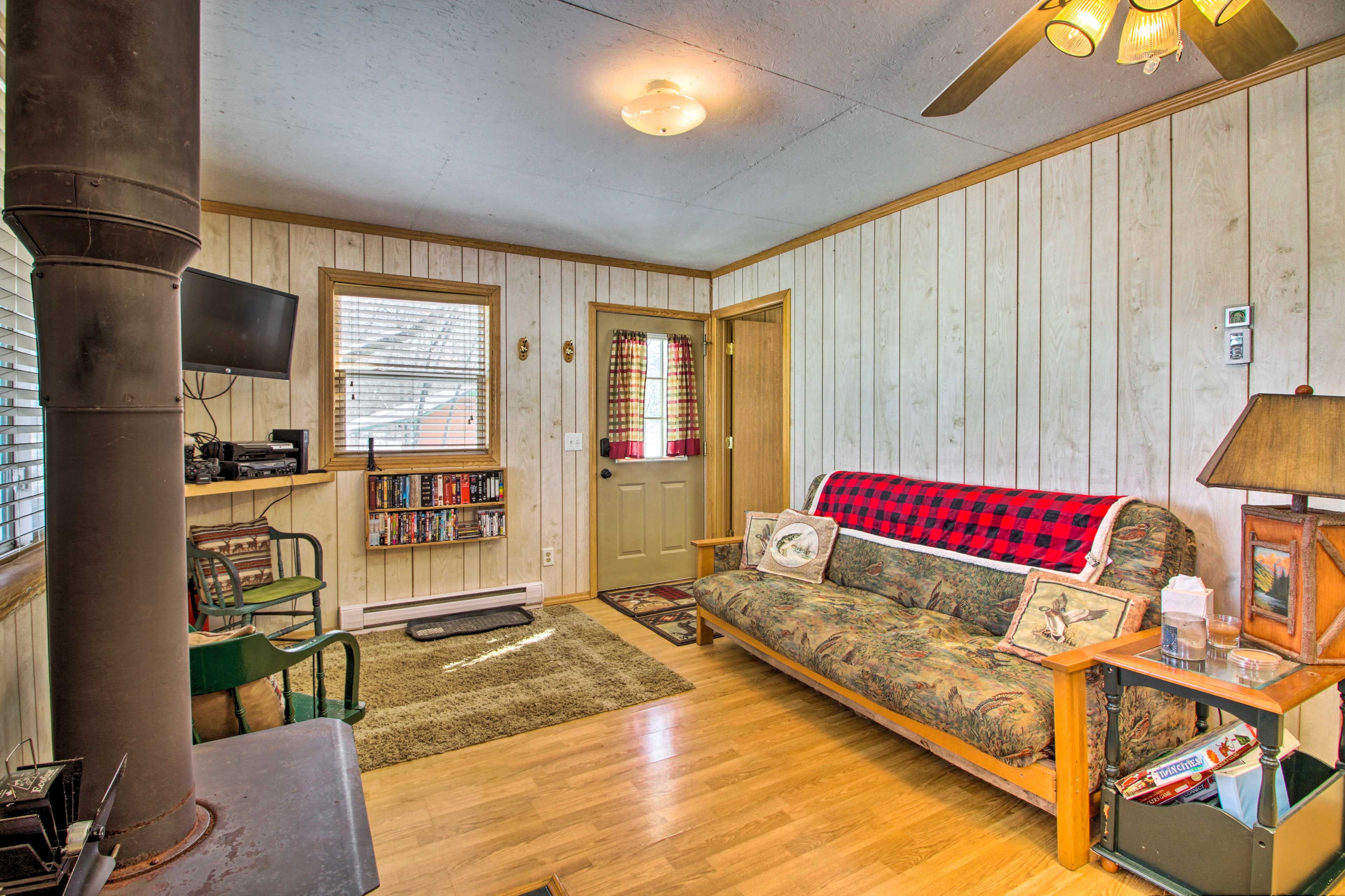 Living Room | Wood-Burning Fireplace | PlayStation