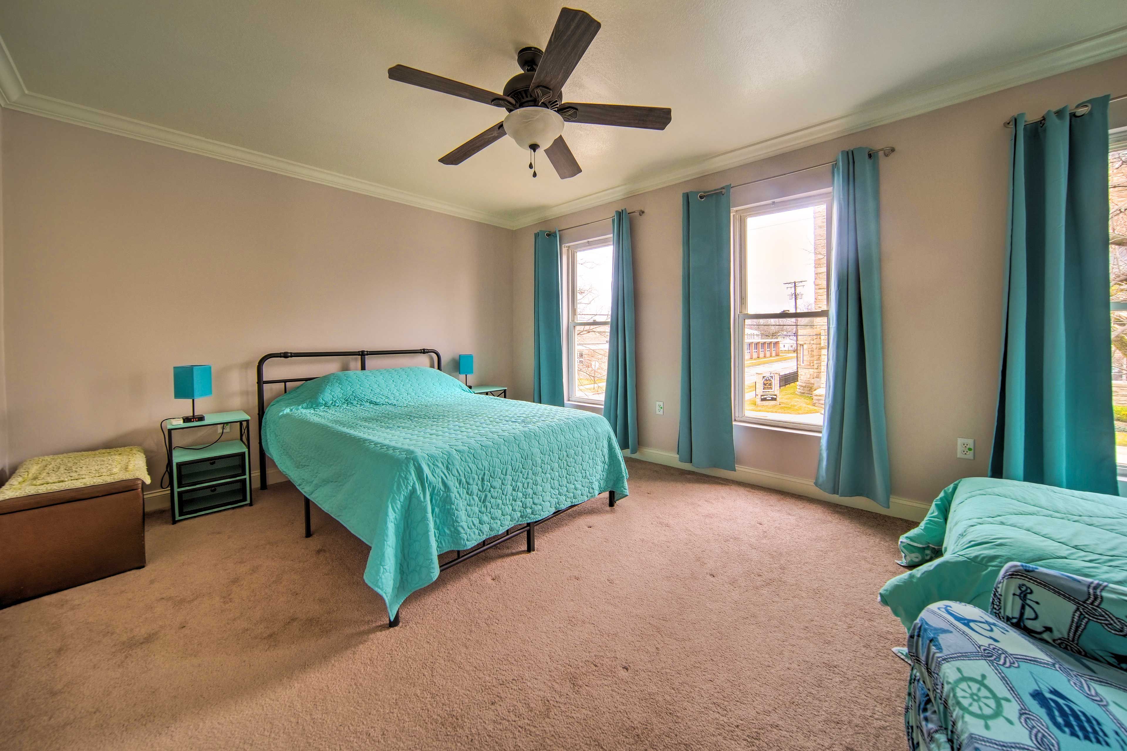 Bedroom 1 | Queen Bed | Twin Bed | Linens Provided | All Bedrooms on 2nd Floor