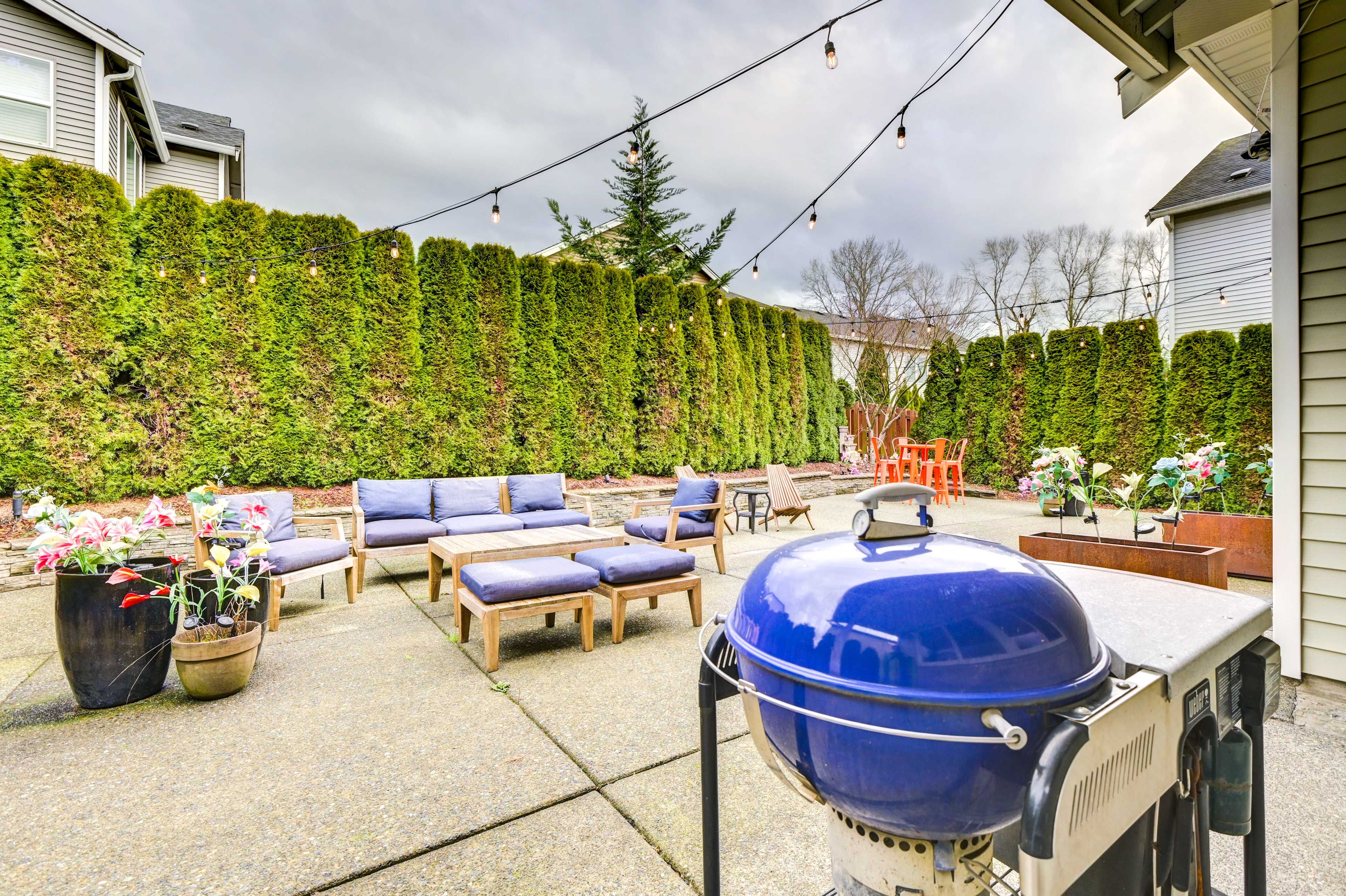 Patio | Charcoal Grill | Dining Area | 4 External Security Cameras (Facing Out)