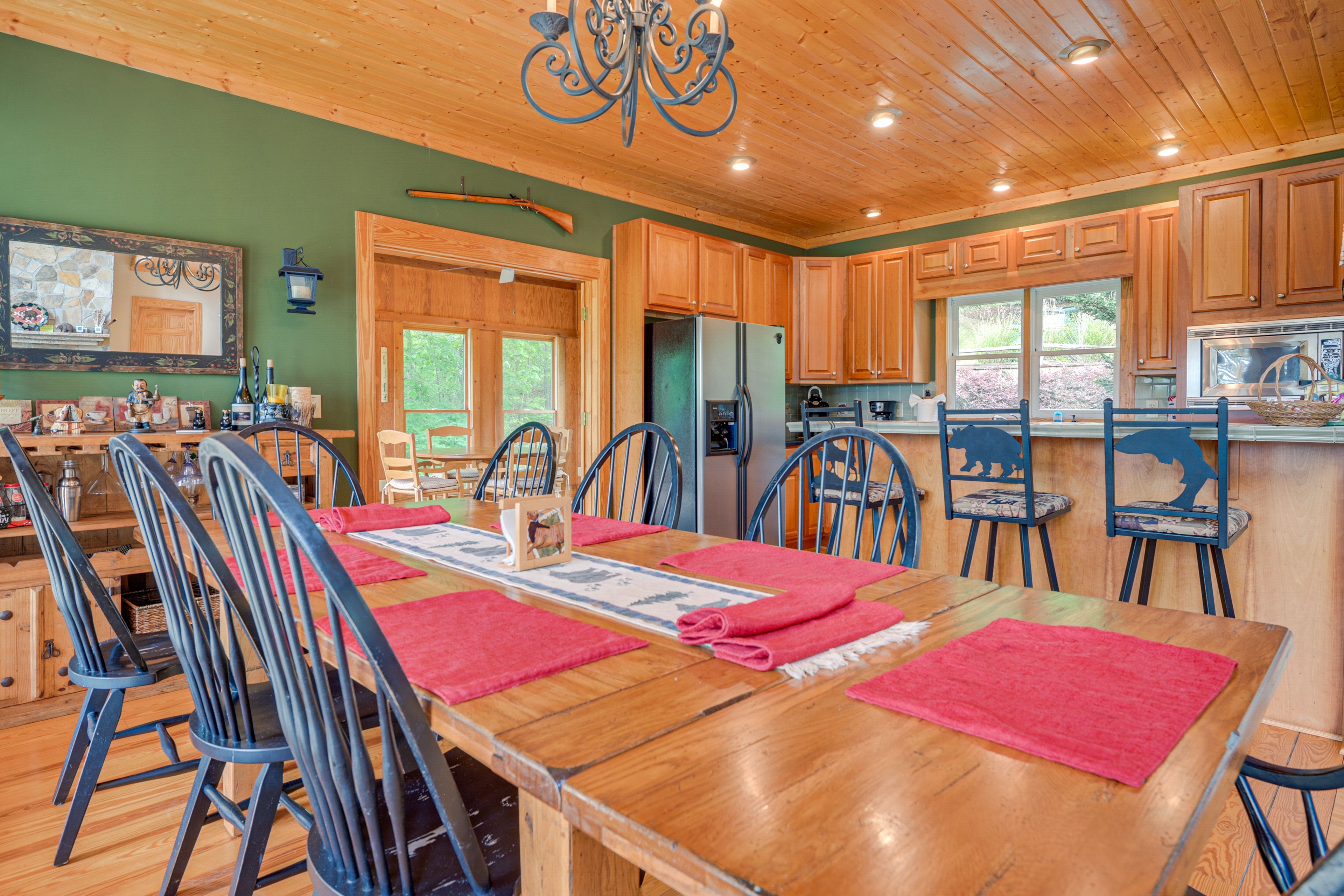 Dining Area | Wood-Burning Fireplace | 1st Floor