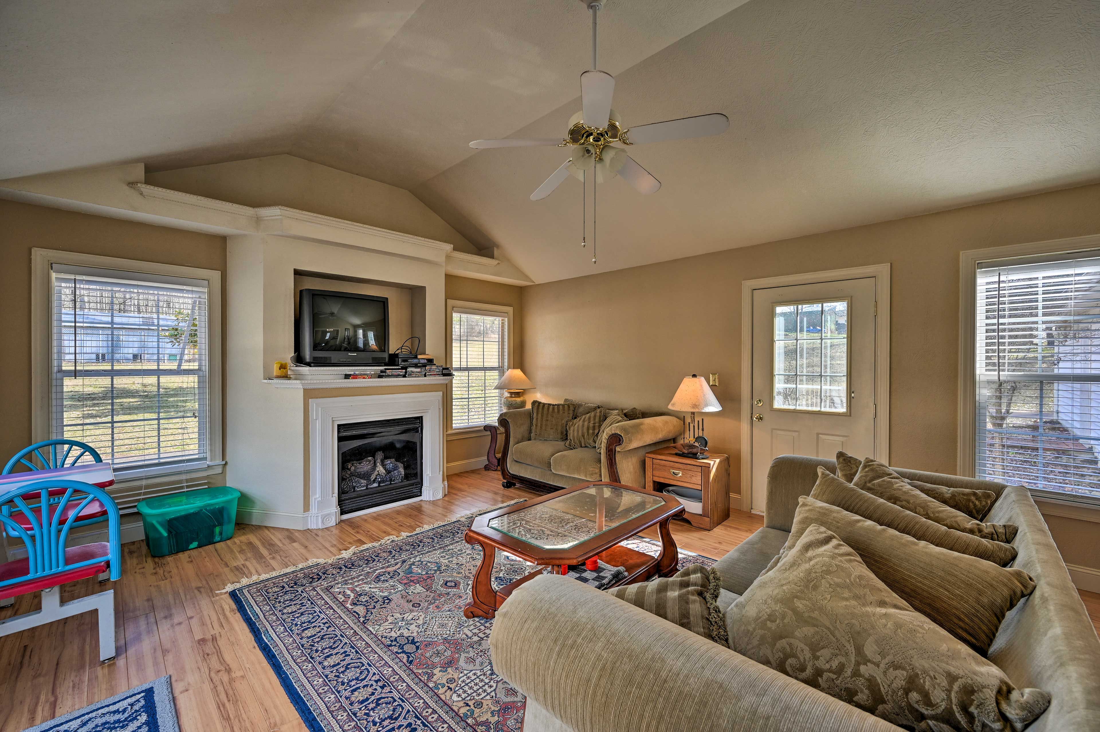 Family Room | DVD Player w/ Video Library | Fireplace
