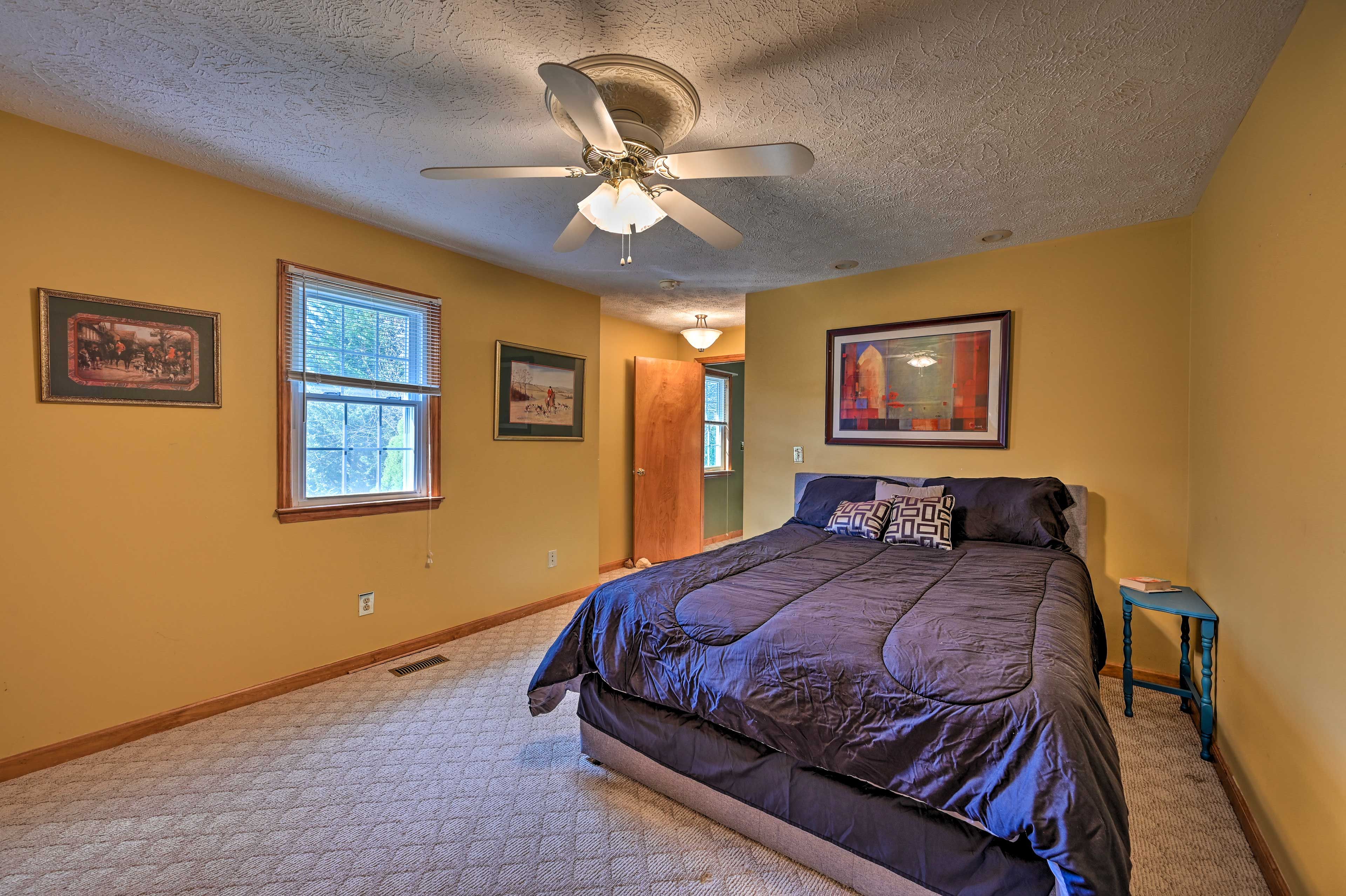 Bedroom 1 | 2 Queen Beds (Separated by Door) | 1st Floor | Linens Provided
