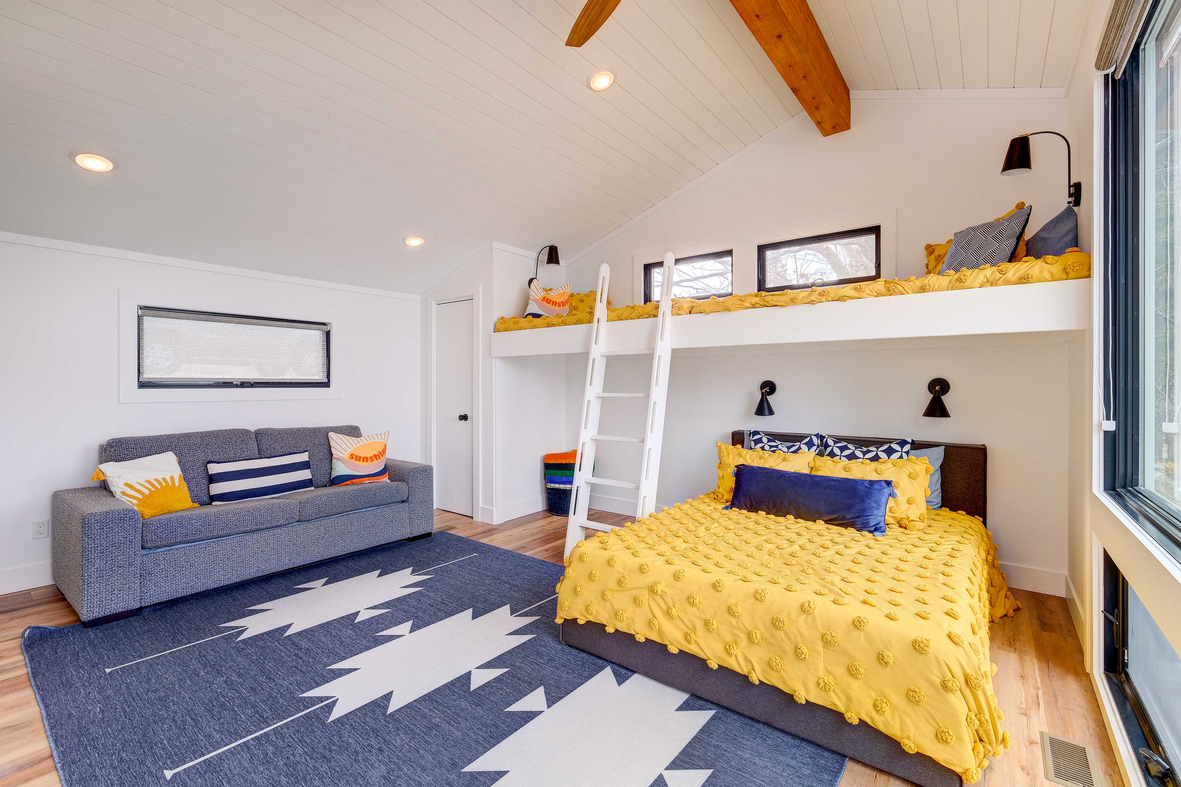 Bedroom 3 (Bunkhouse) | Queen Bed | 2 Lofted Twin Beds | Queen Sleeper Sofa