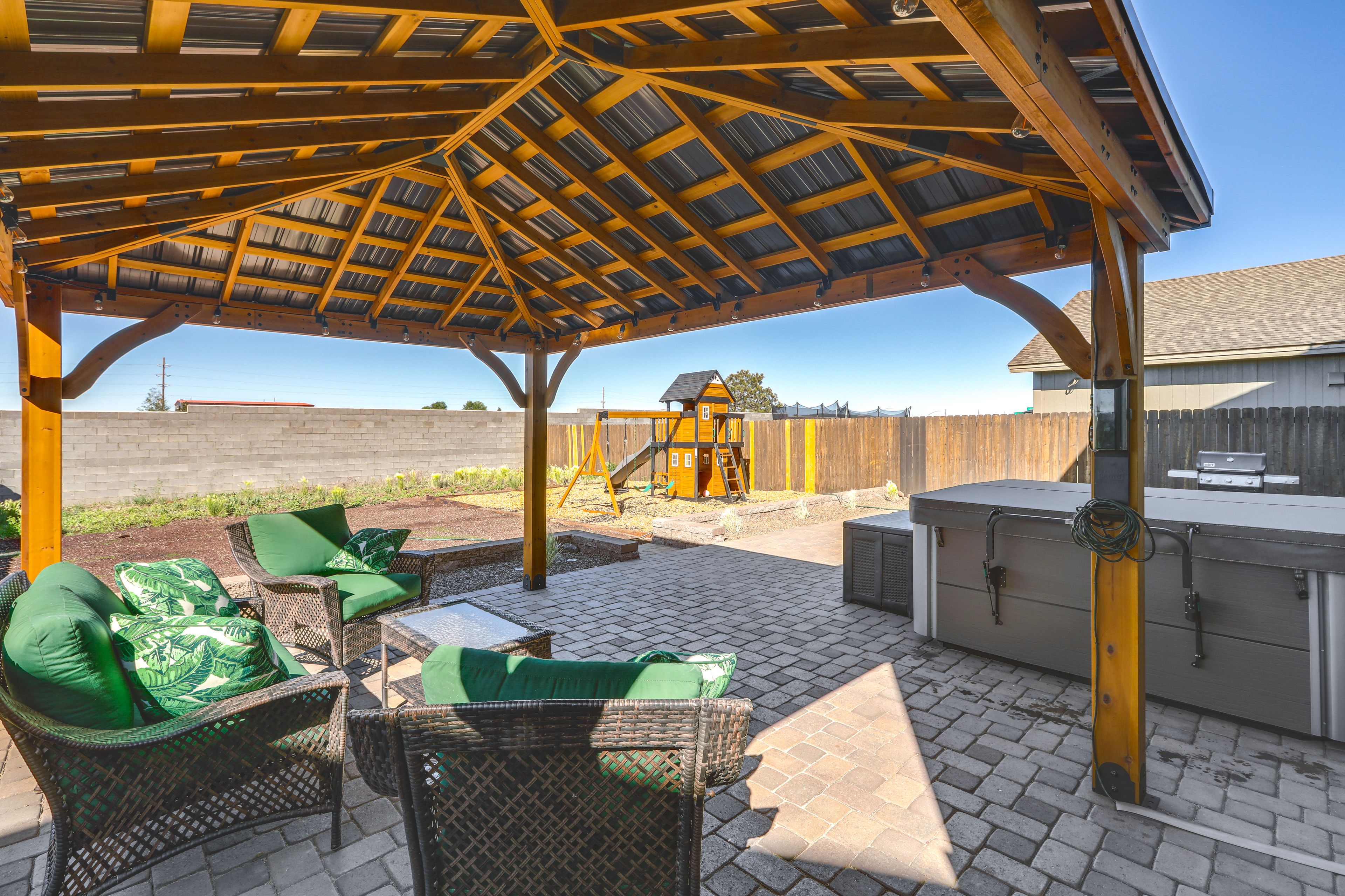 Fenced Backyard | Playground | Gas Grill