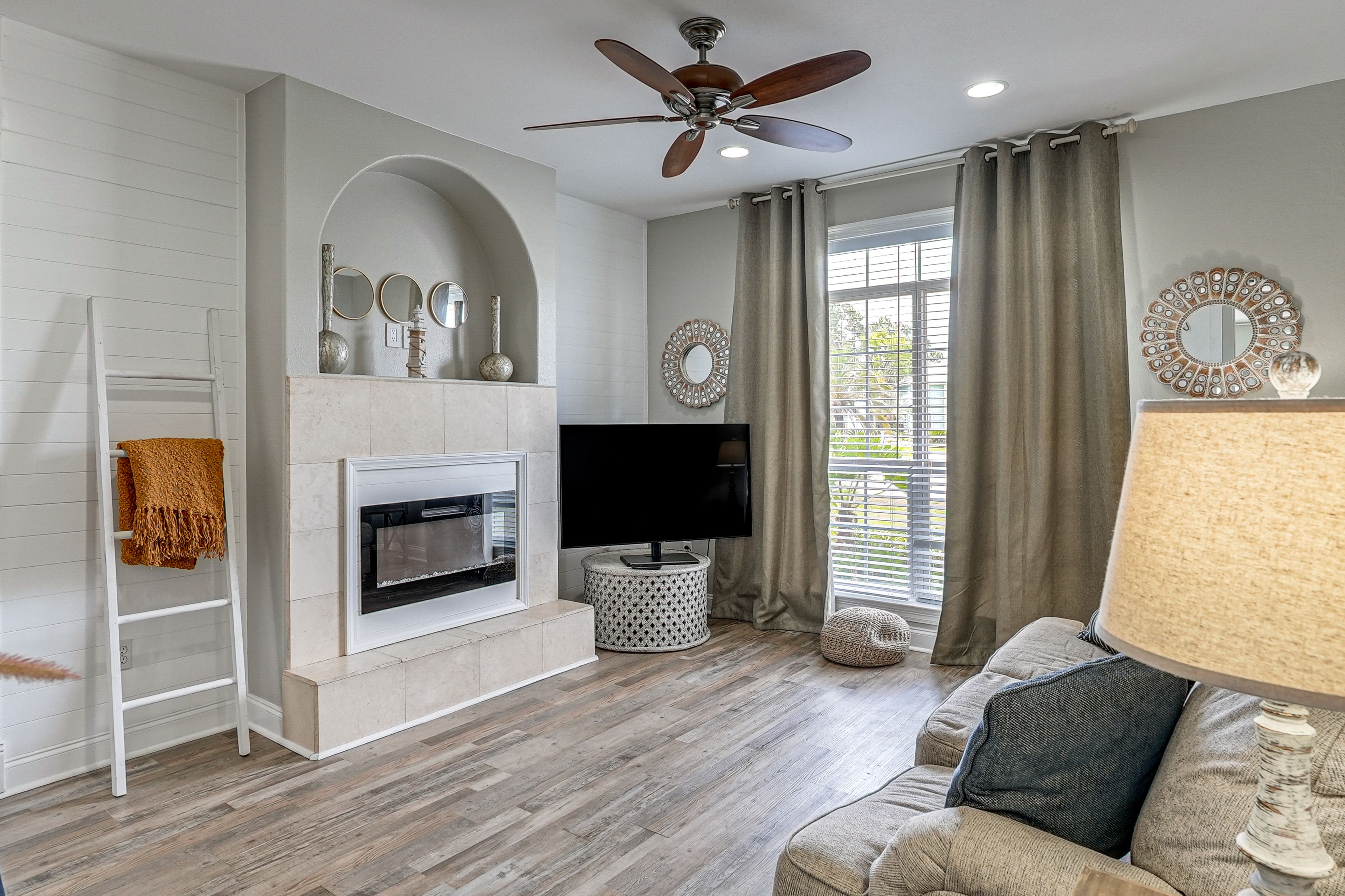 Living Room | Sleeper Sofa | Electric Fireplace | 1st Floor