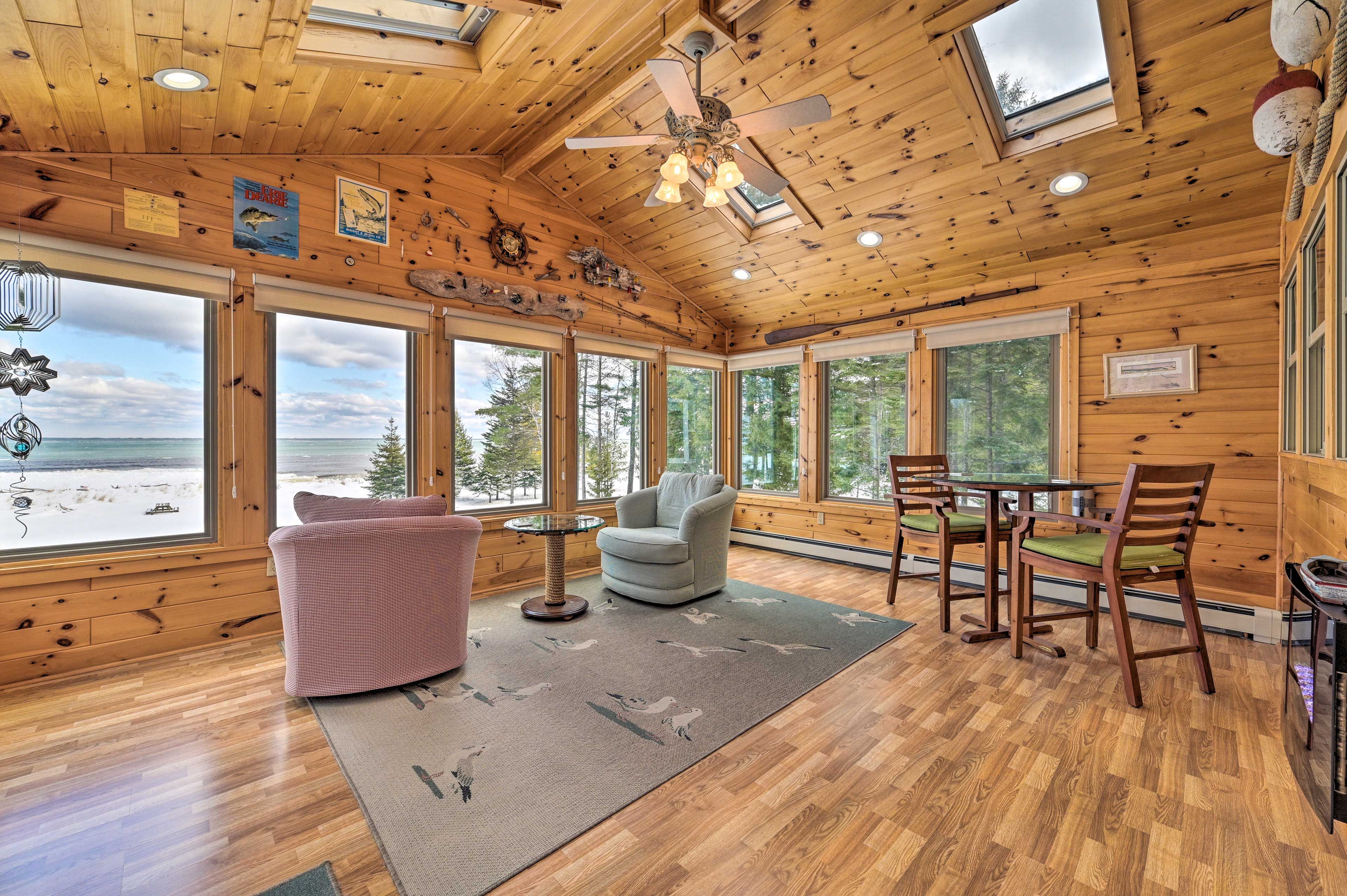 Sunroom | 2nd Floor | Electric Fireplace | Skylights