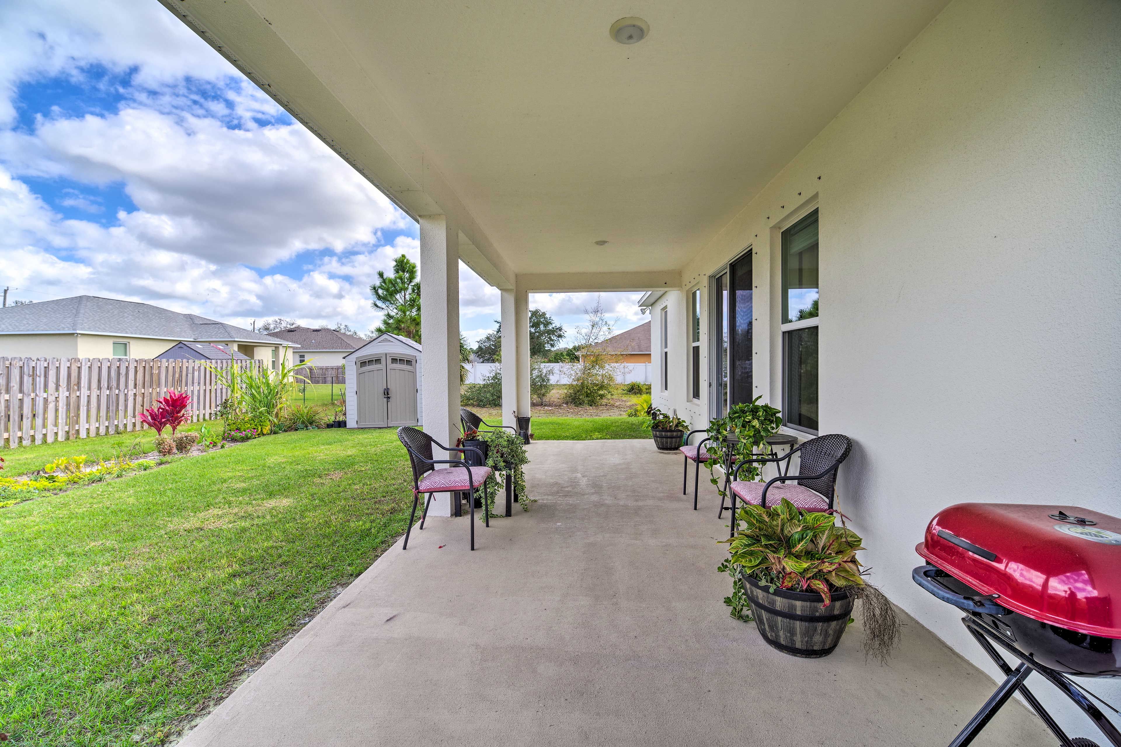 House Exterior | Furnished Patio | Charcoal Grill