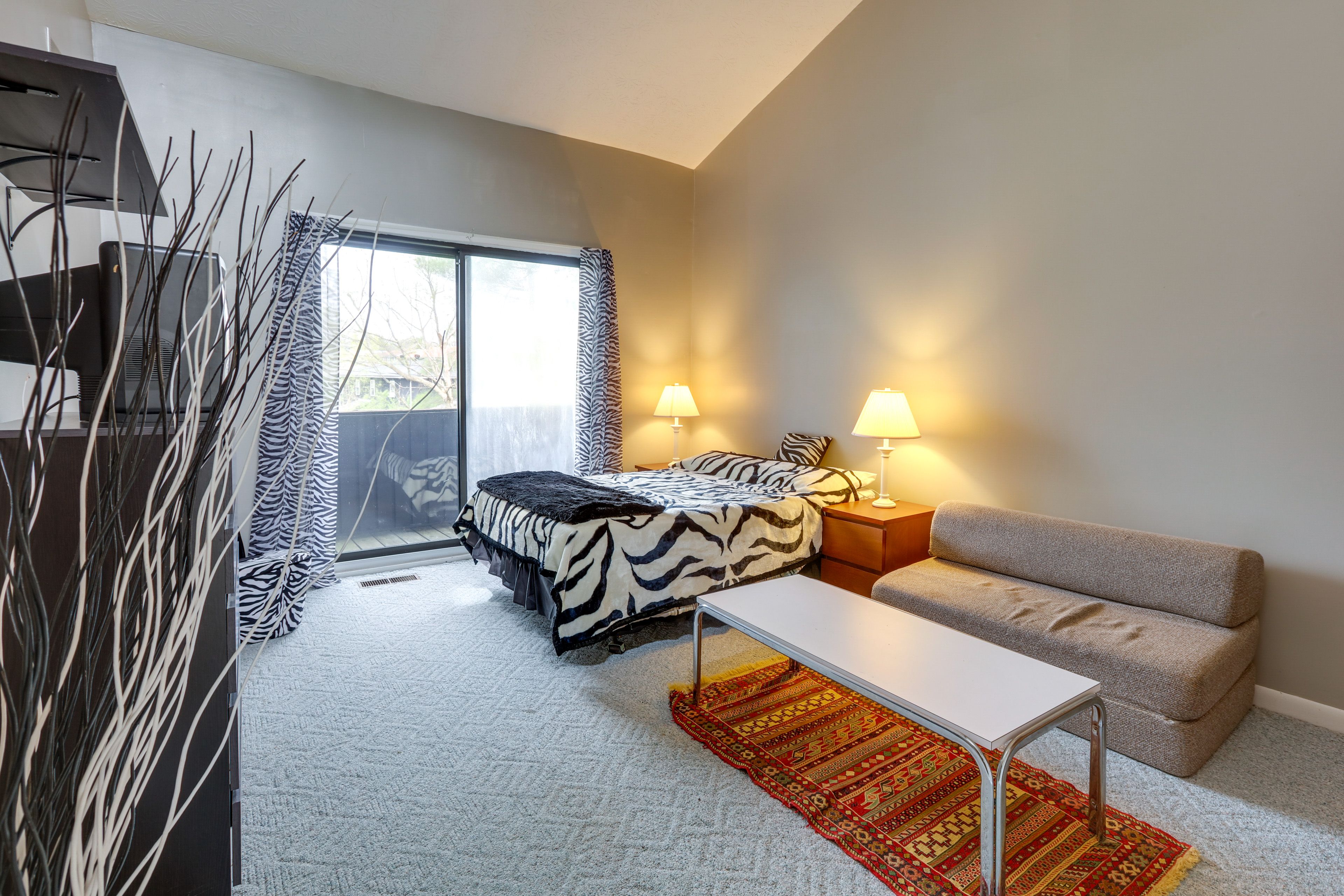 Bedroom 2 | Full Bed | Private Balcony | Television | Vaulted Ceilings