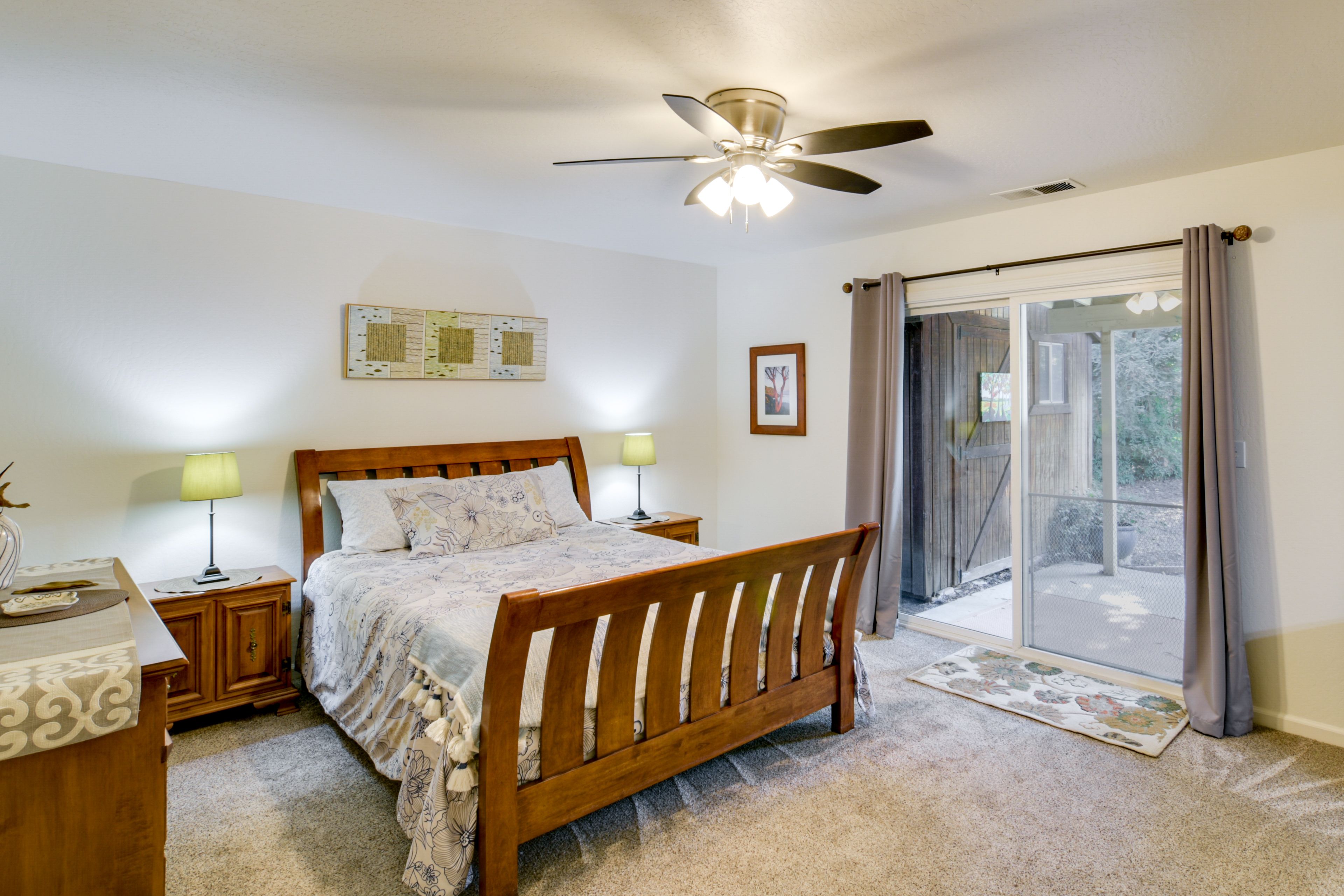 Bedroom 1 | Queen Bed | En-Suite Bathroom | Patio Access